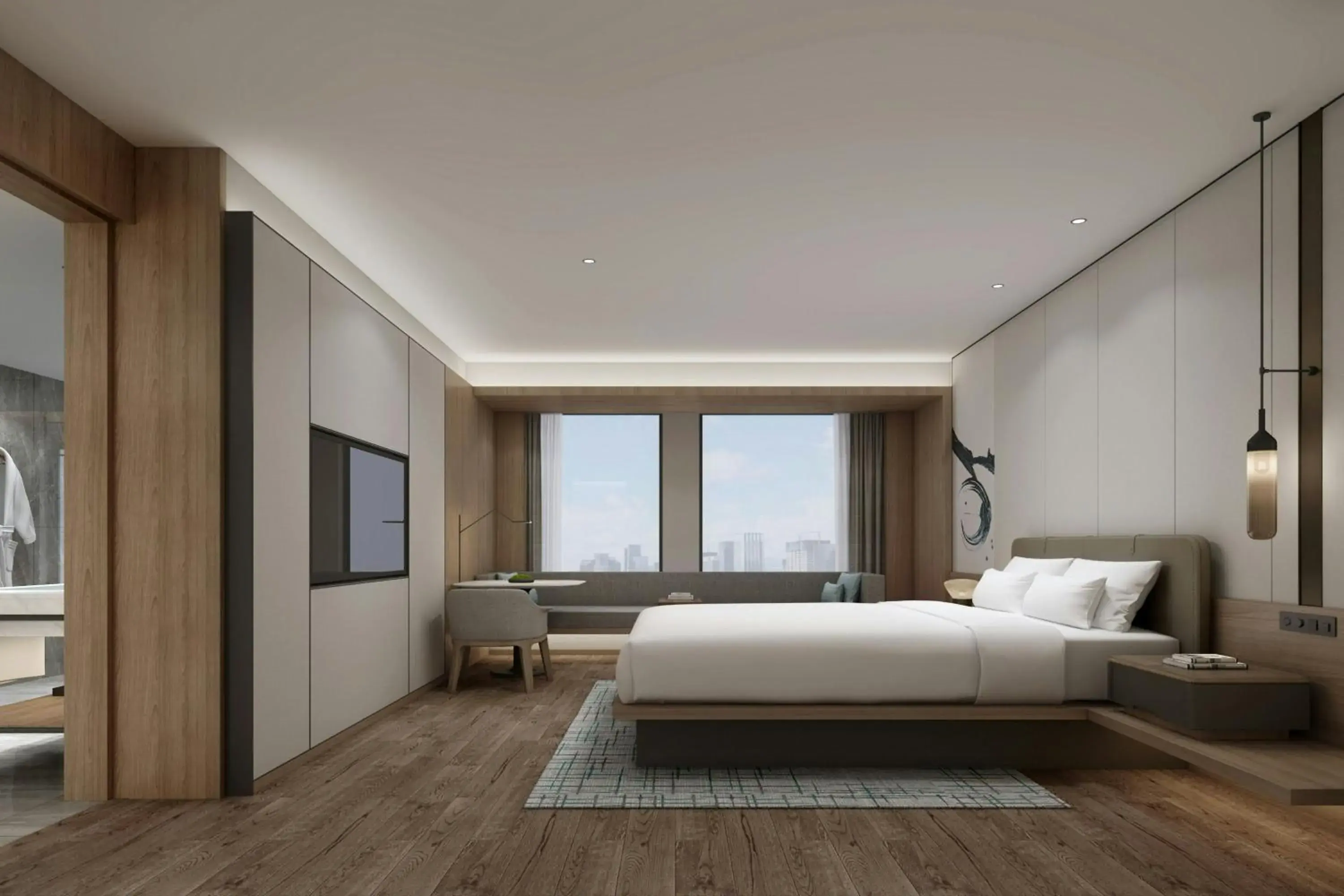 Deluxe King Room with City View in Fairfield by Marriott Huai'an Downtown Deluxe King Room with City View in Fairfield by Marriott Huai'an Downtown