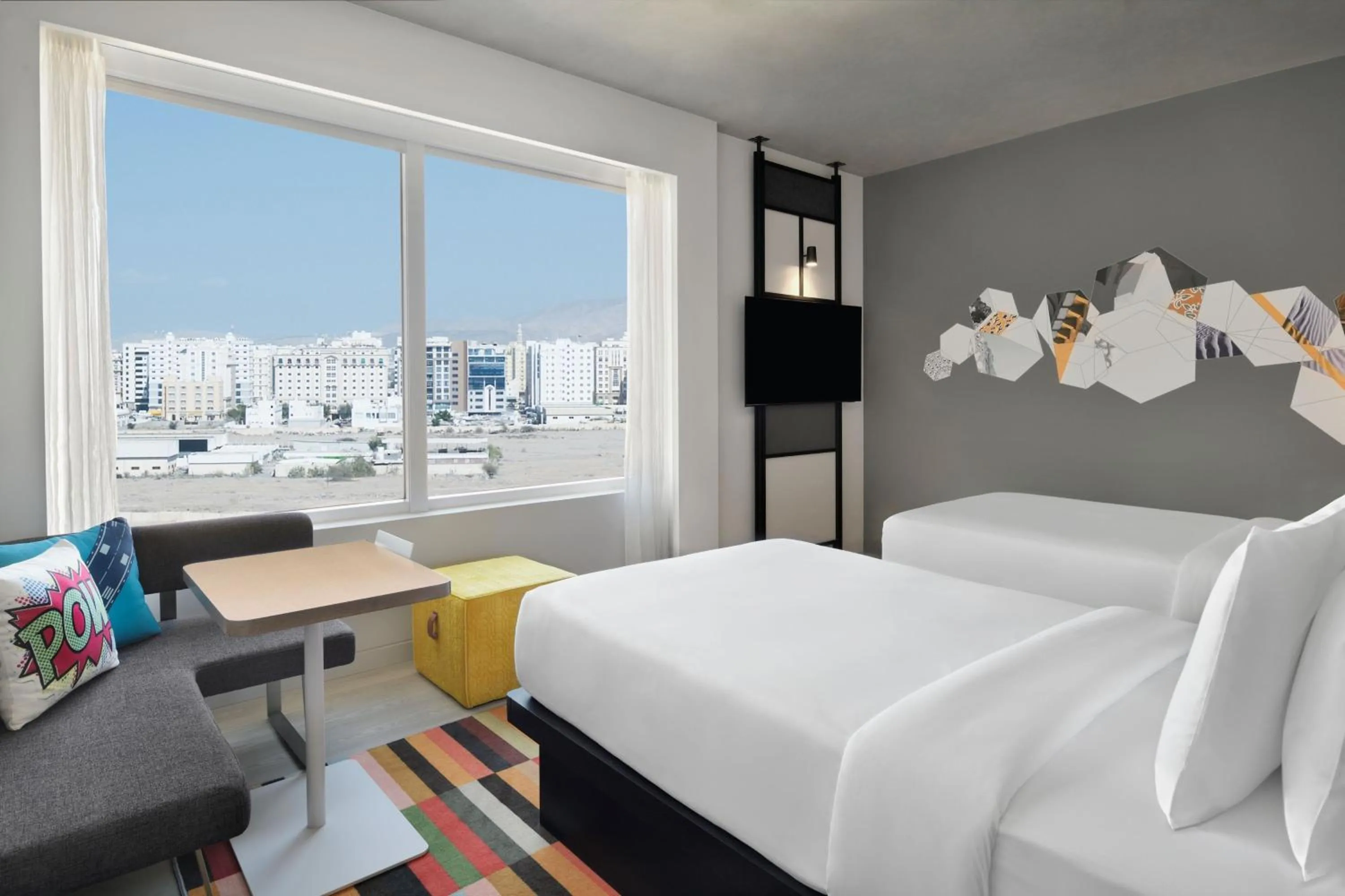 Photo of the whole room, Bed in Aloft Muscat