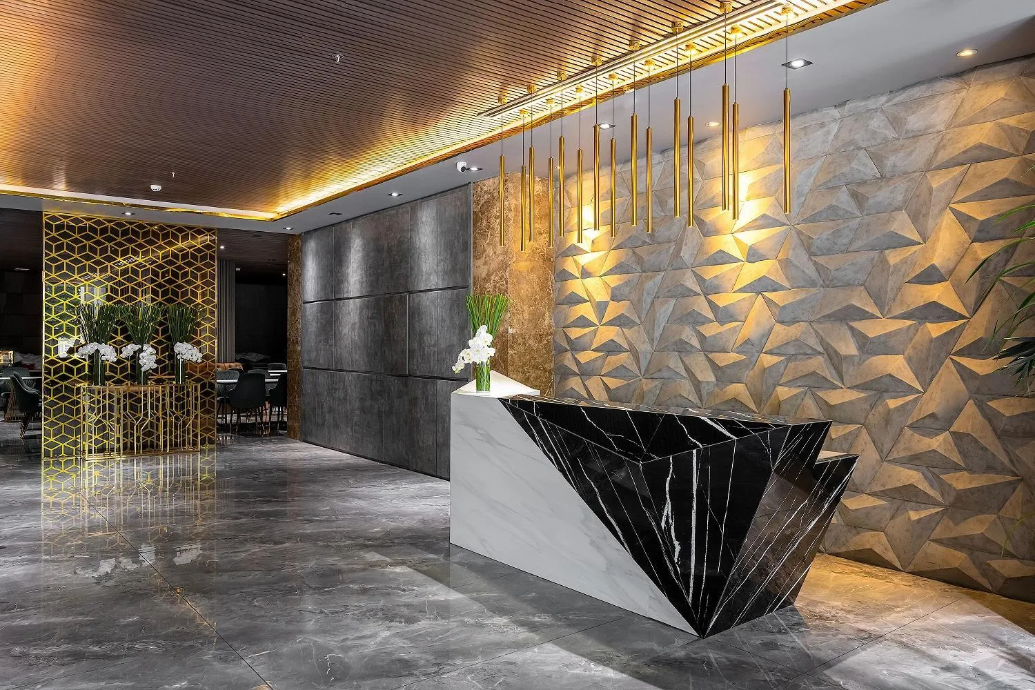 Lobby or reception in Acnos Hotel