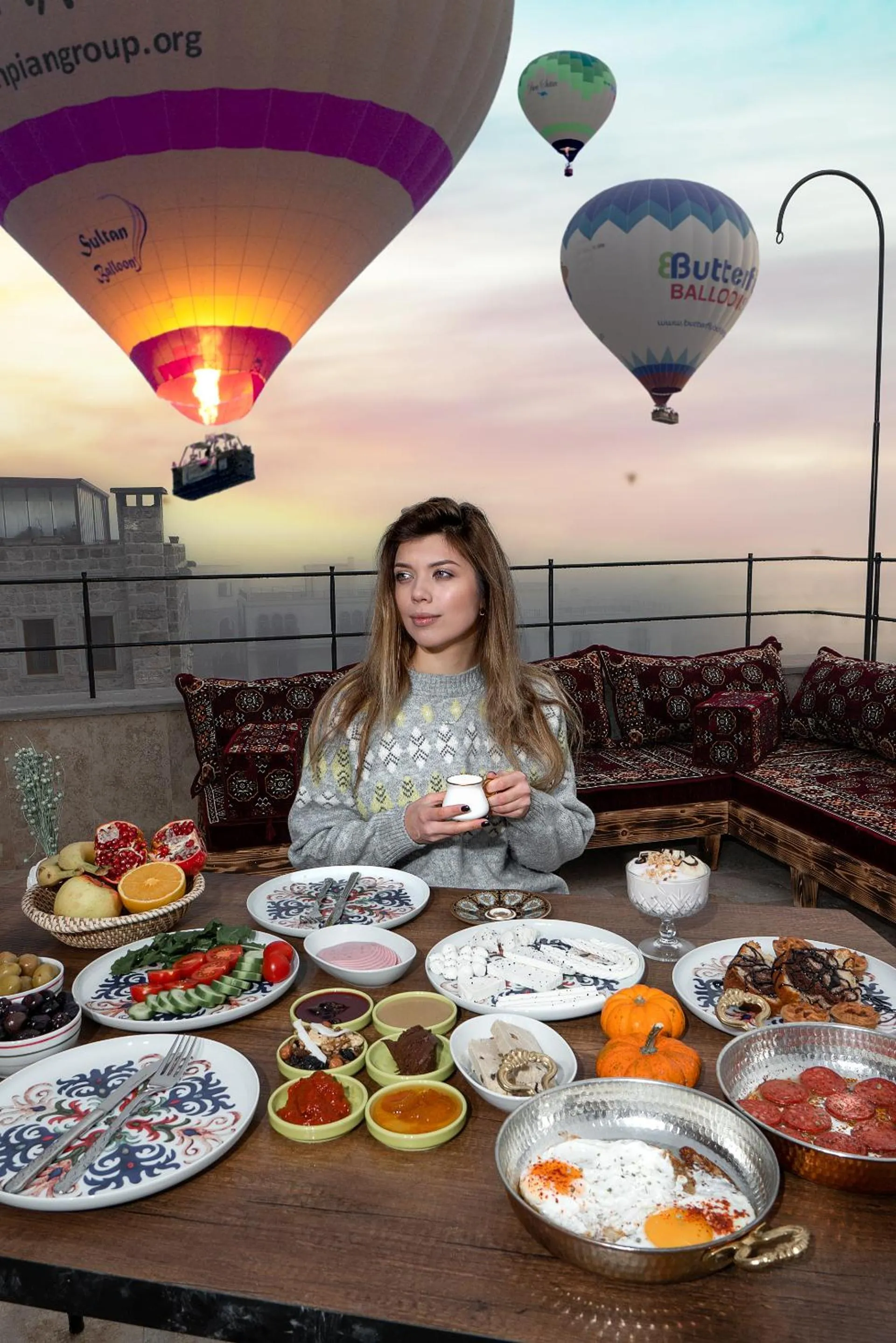 Balcony/Terrace in Serene Premium Stone House