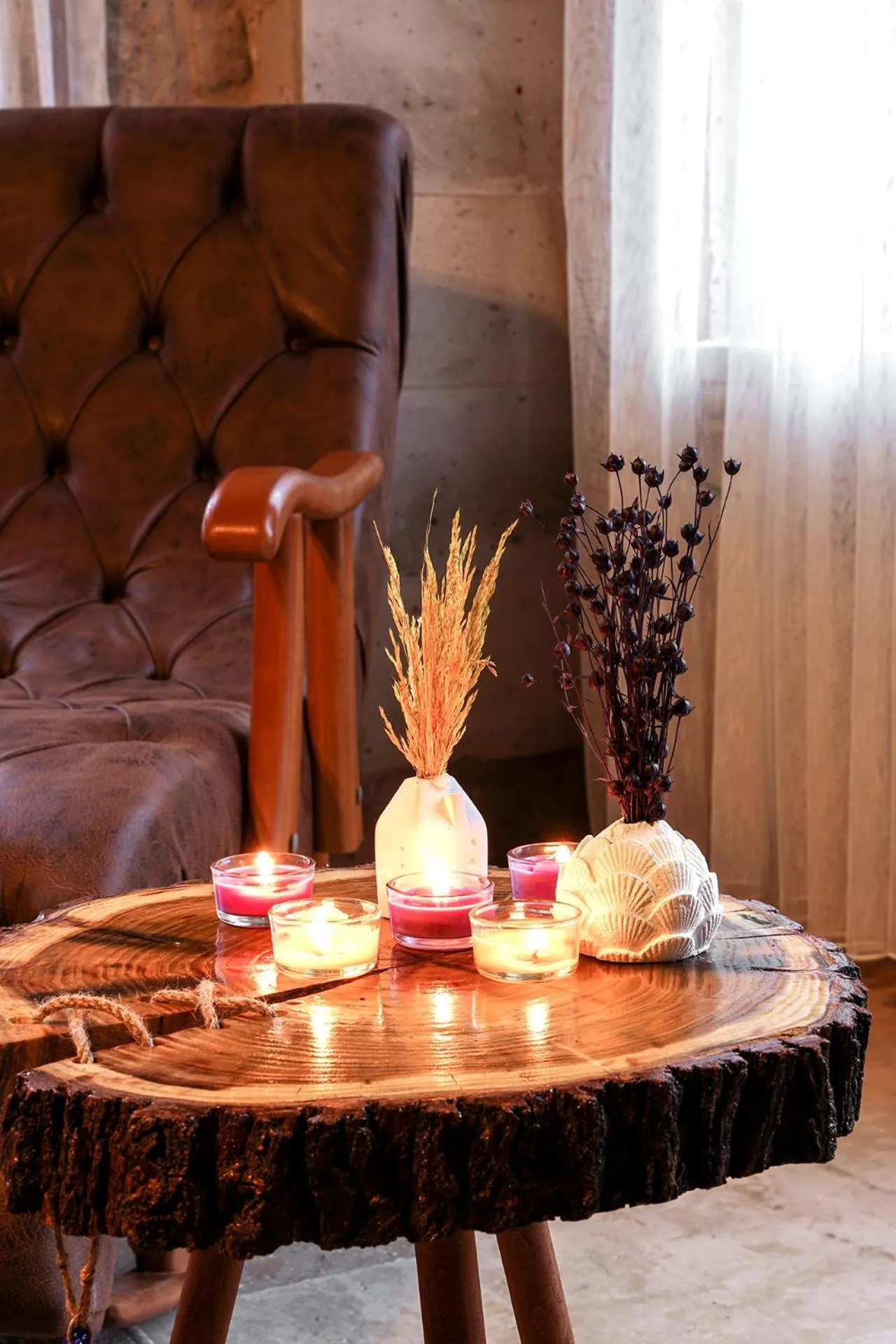 Seating area in Serene Premium Stone House