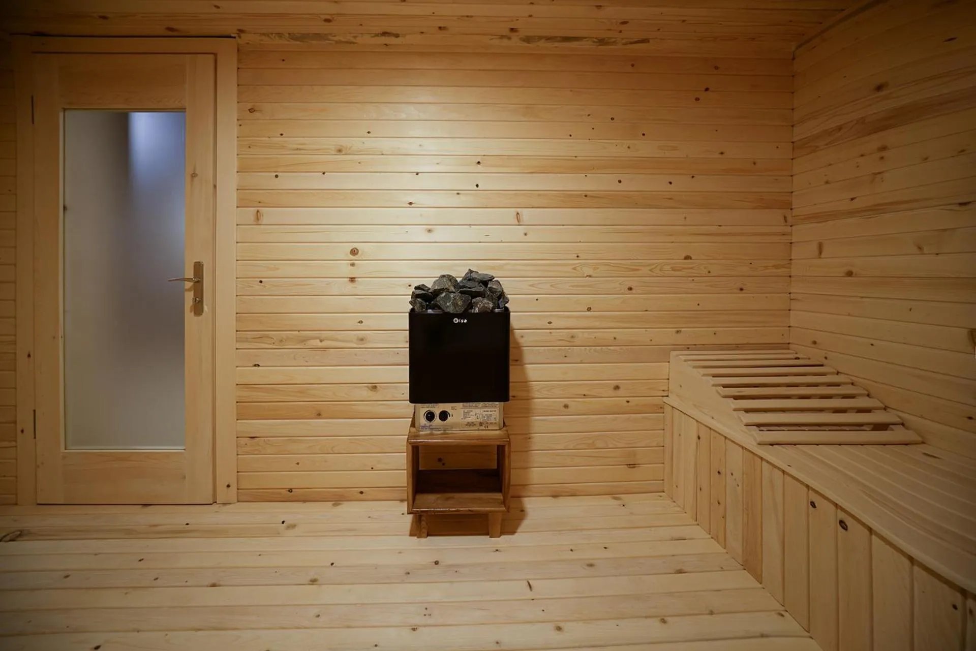 Sauna in Serene Premium Stone House