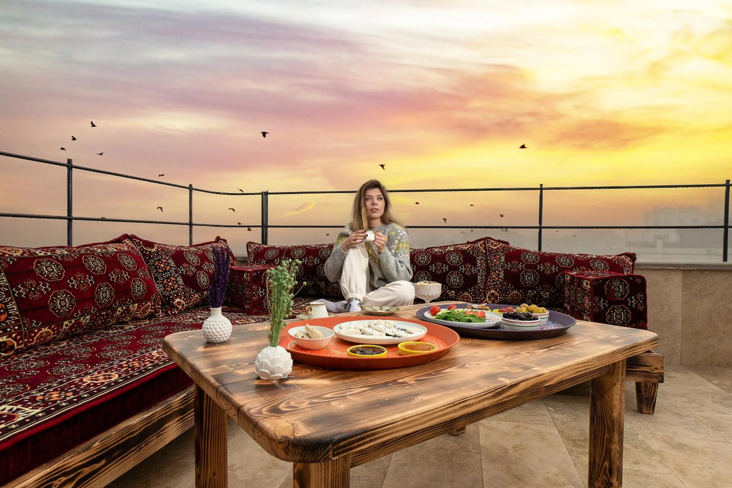 Balcony/Terrace in Serene Premium Stone House