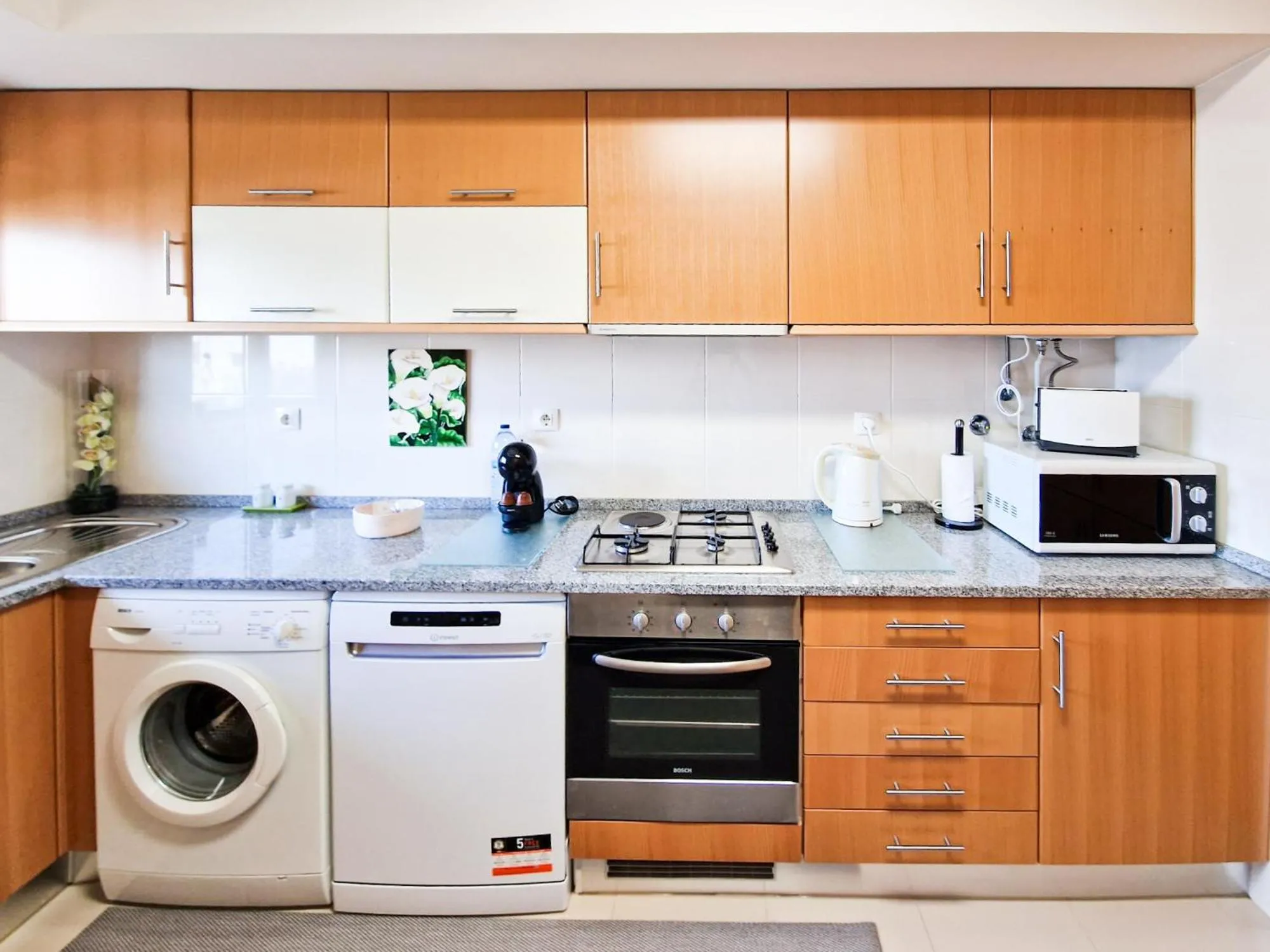 Kitchen or kitchenette in Apartment Rocha Oceano Azul Charming