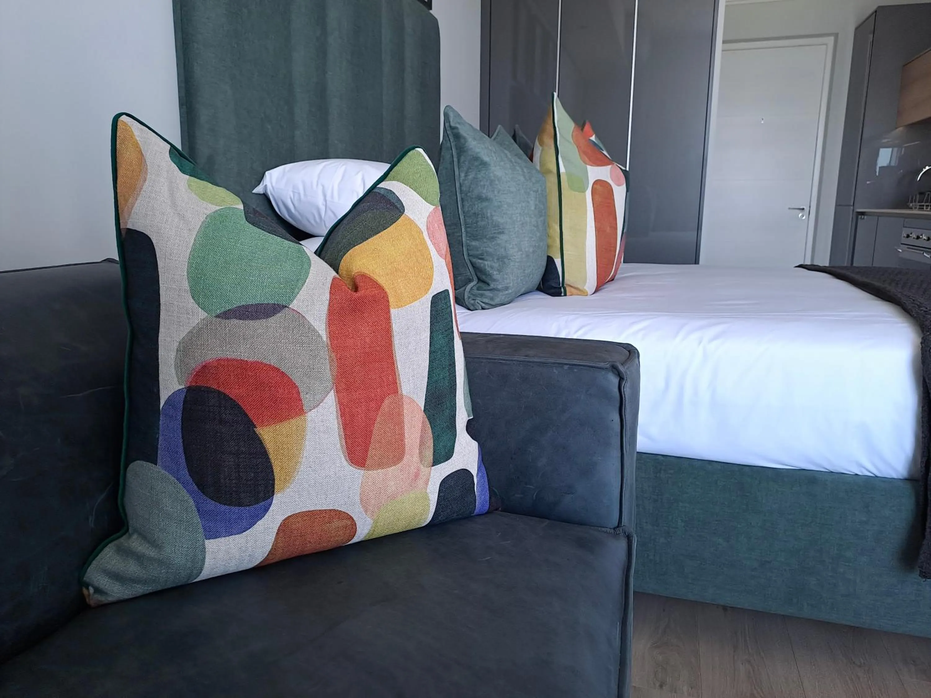 Decorative detail, Bed in Executive Apartment at Ellipse Waterfall