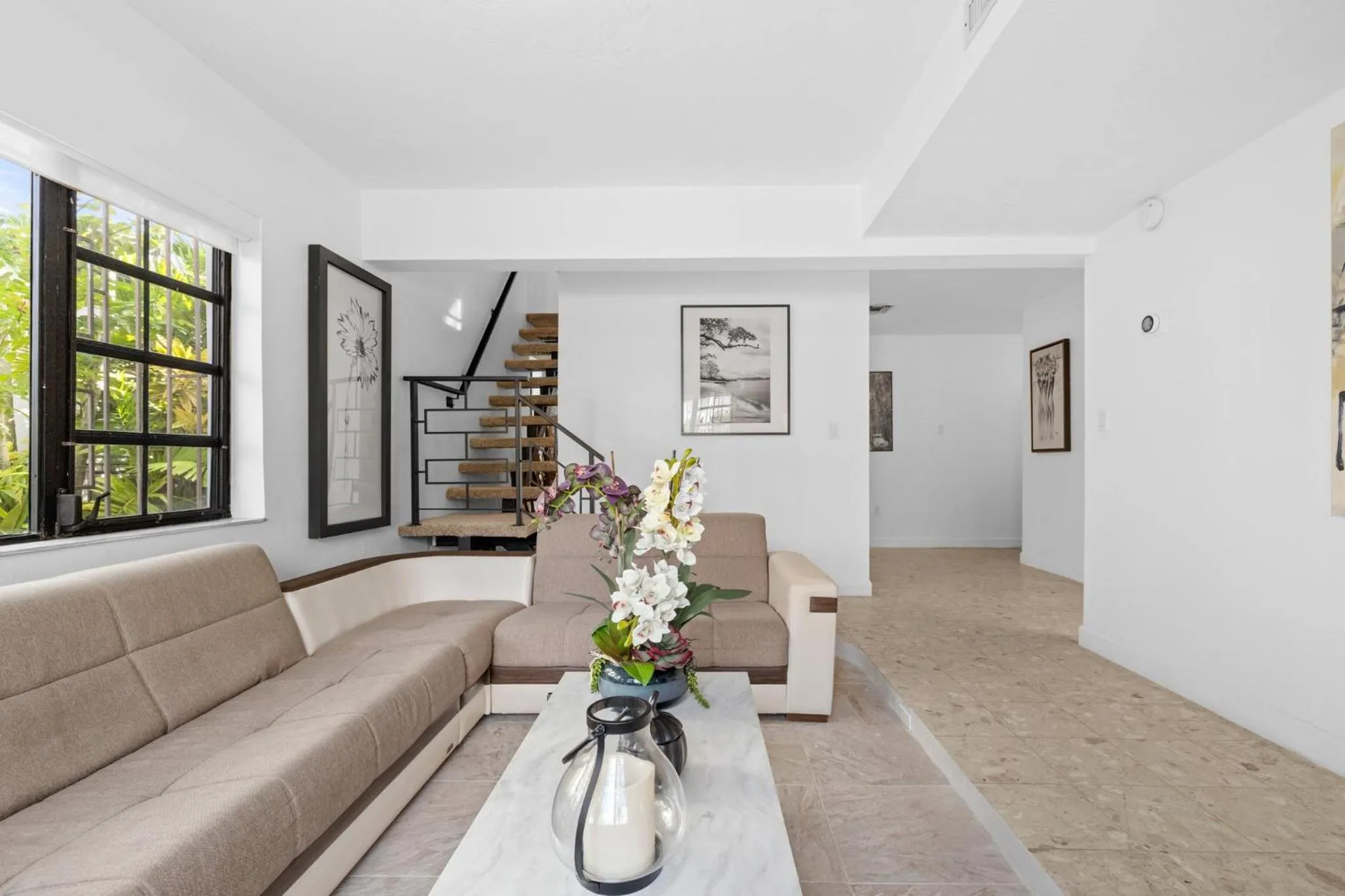 Living room in Little Havana Retreat - Newly remodeled Villa by Loan Depot Stadium!