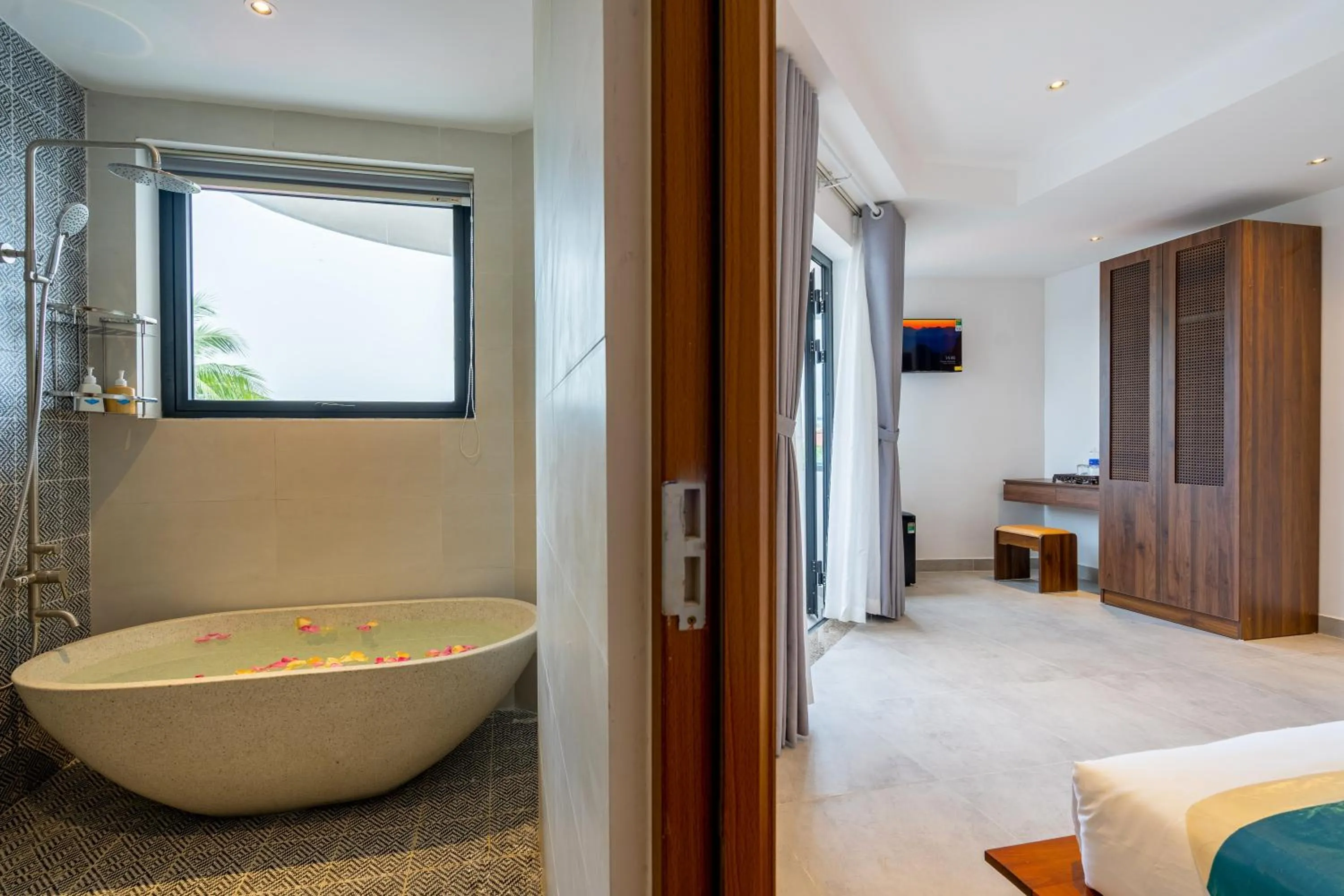 Bathroom, Bed in The Present River Villa Hoi An