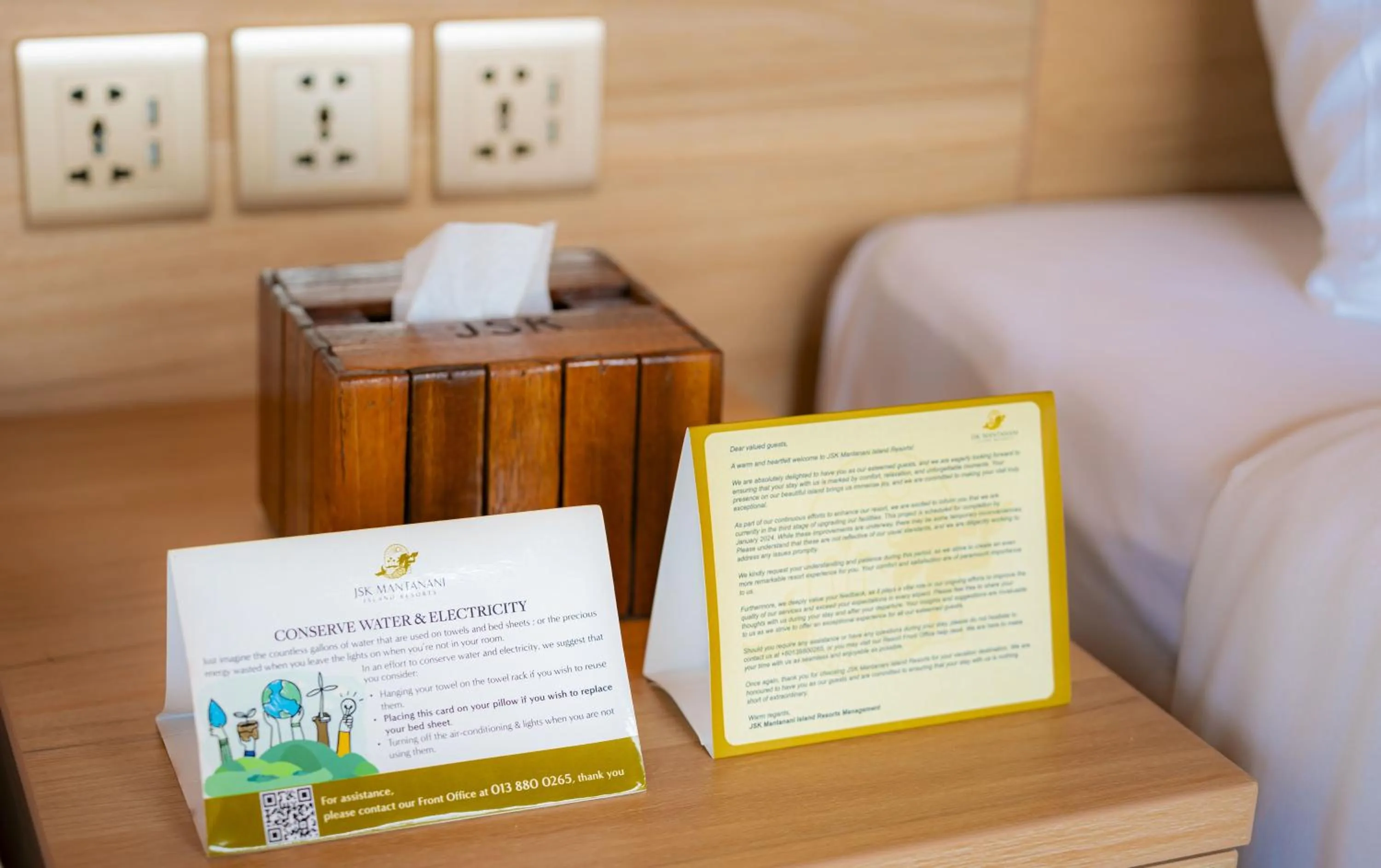 Bed in JSK Mantanani Island Resorts