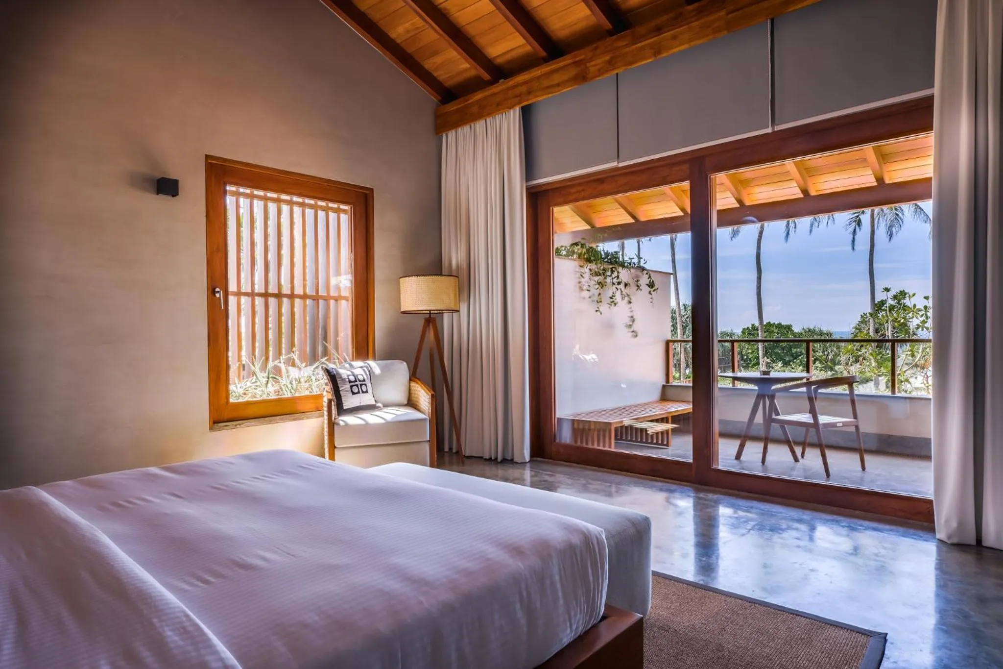 Balcony/Terrace, Bed in Villa Thamburu, Bentota