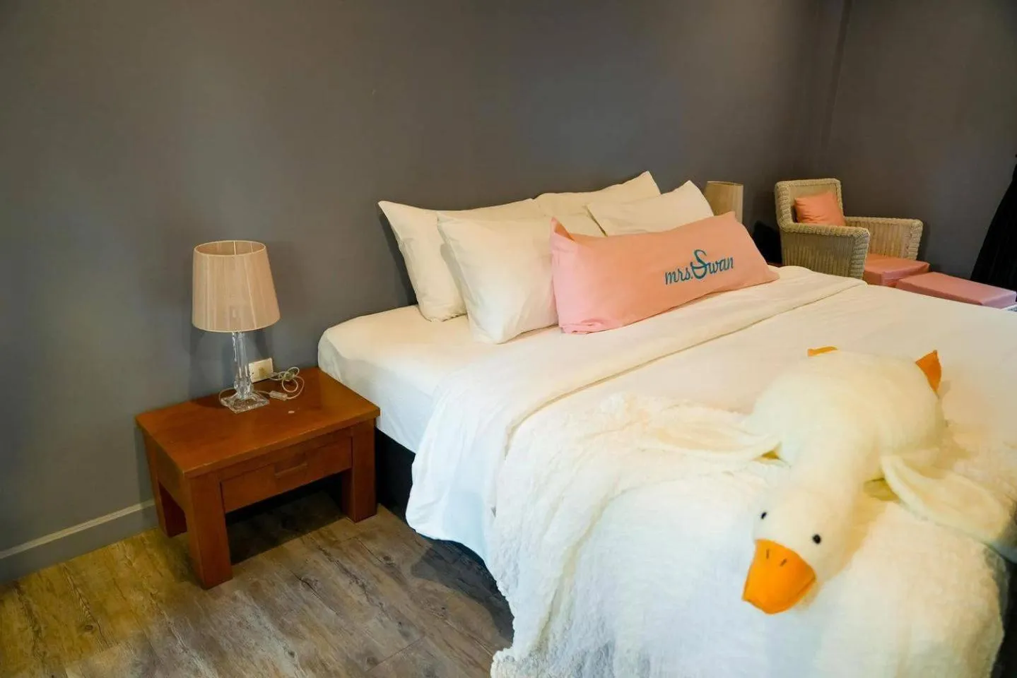 Bed in Mrs. Swan Hotel