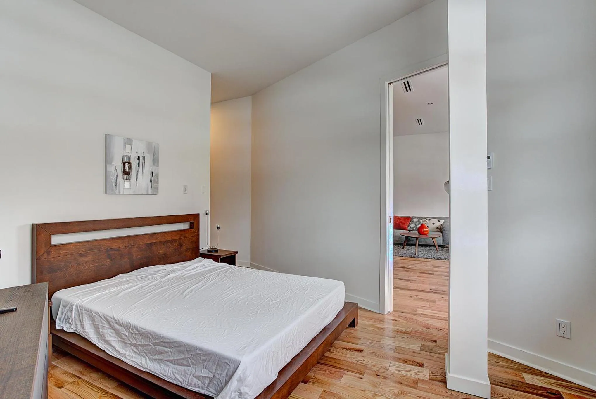 Bed in Modern Suites in NDG