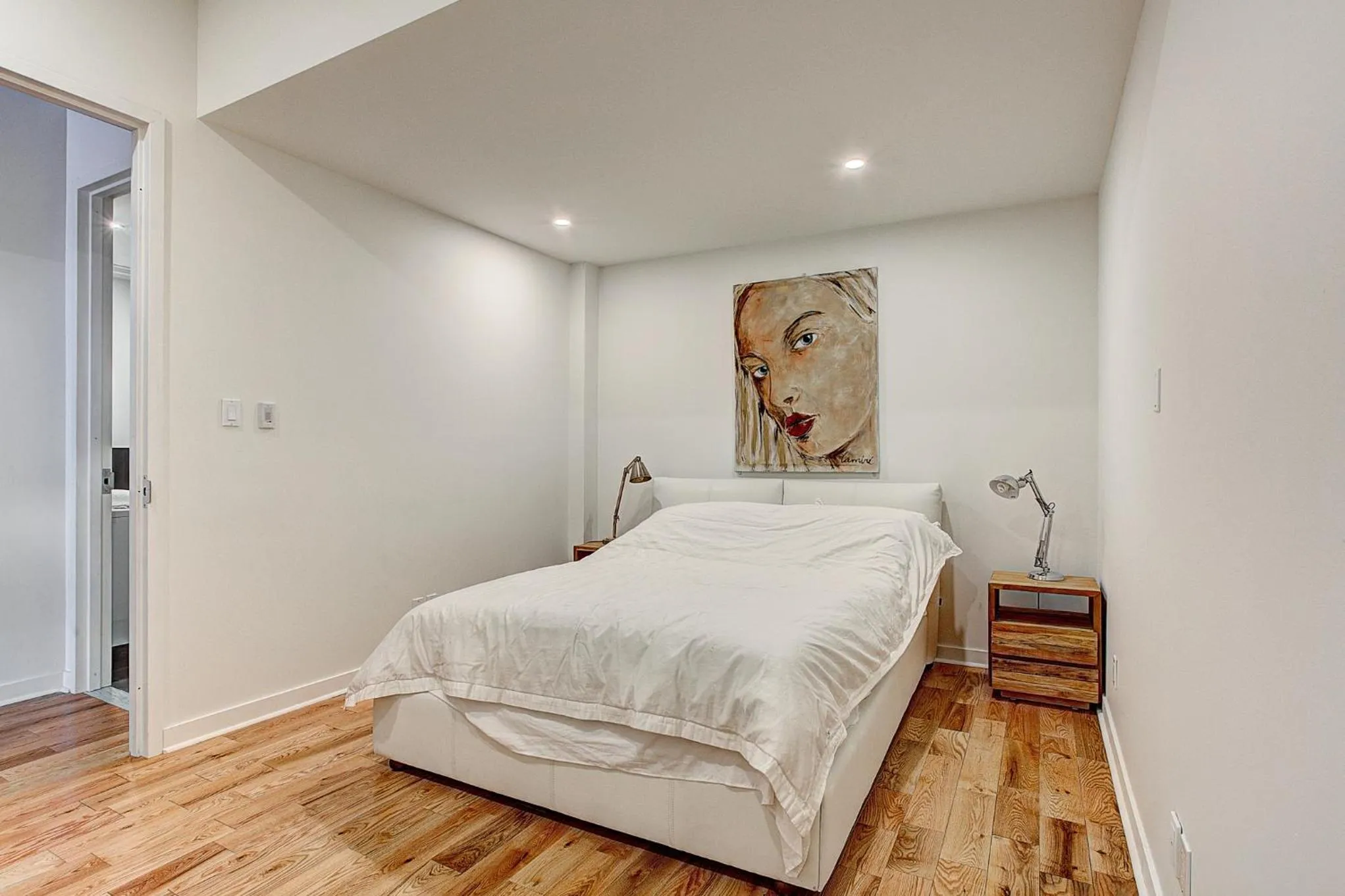 Bed in Modern Suites in NDG