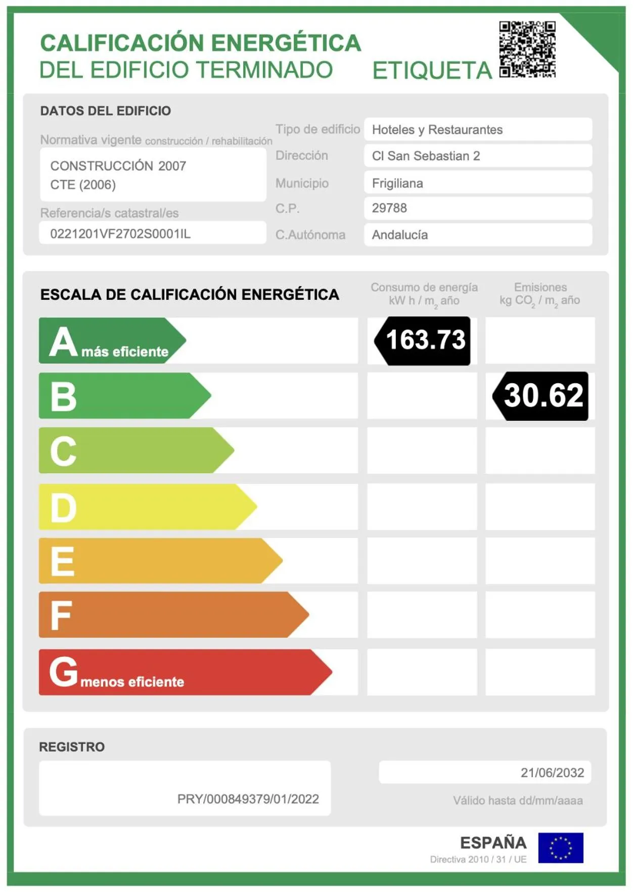 Logo/Certificate/Sign in Hotel Villa Frigiliana
