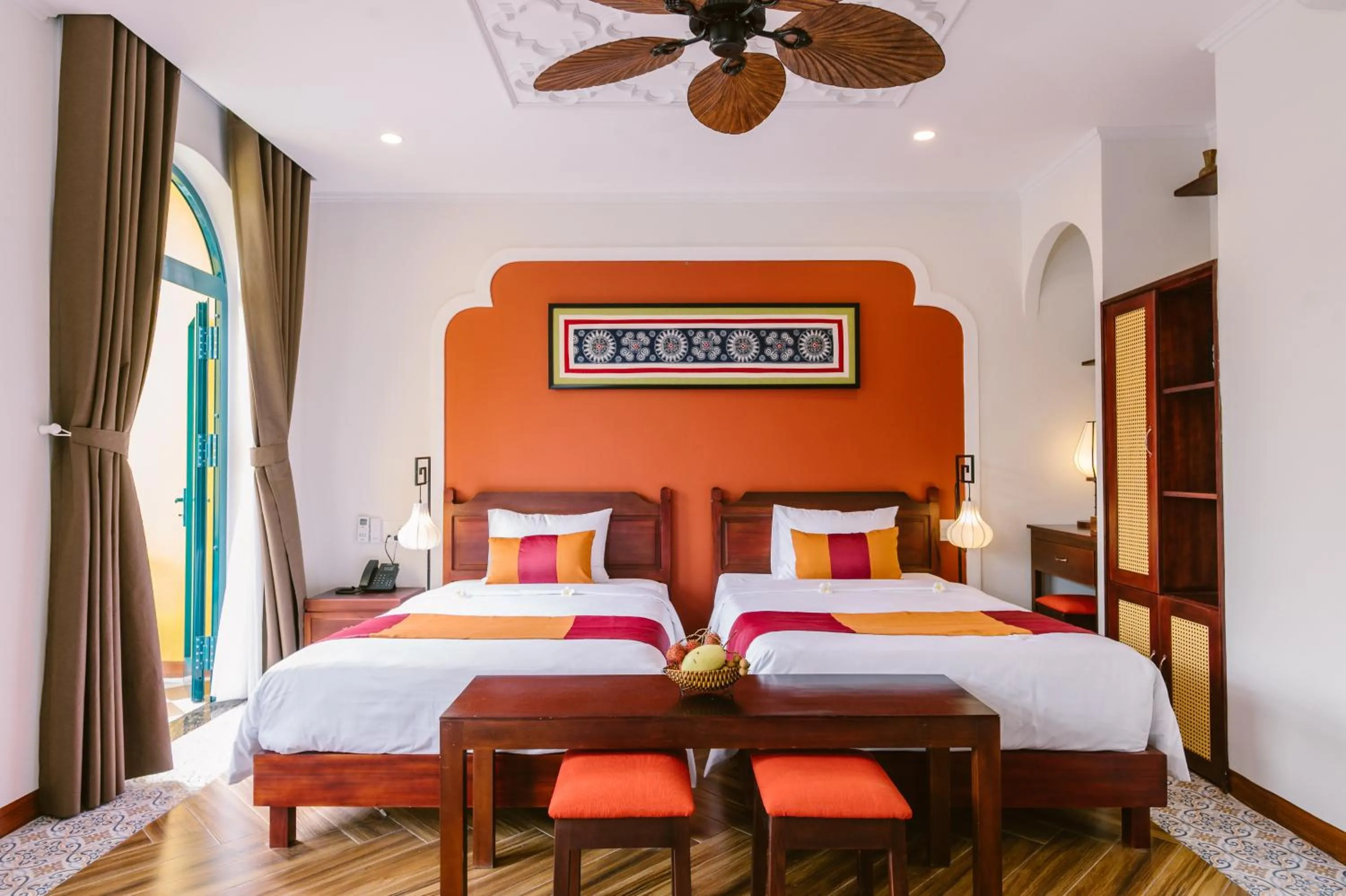 Bedroom, Bed in De'Colore Villa Hoi An