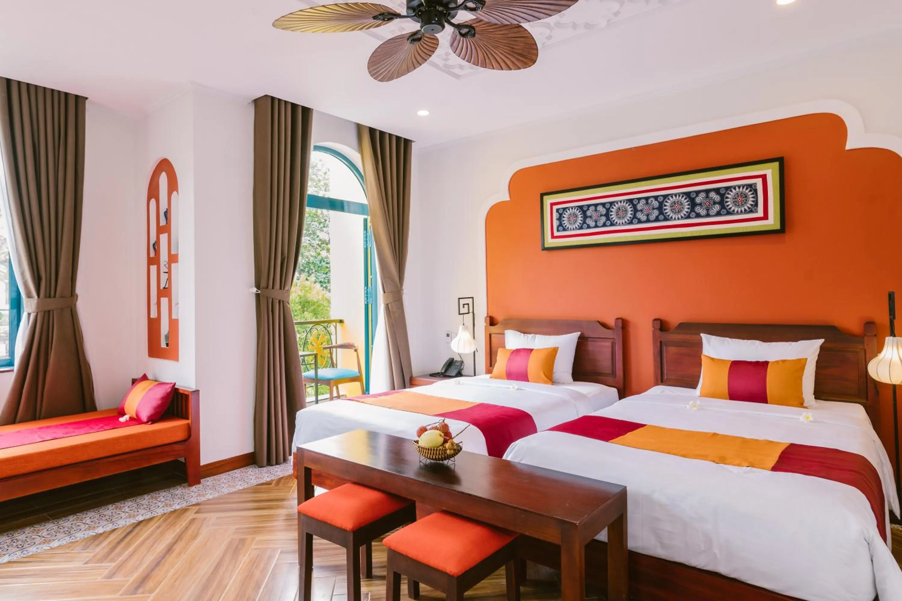 Bedroom, Bed in De'Colore Villa Hoi An