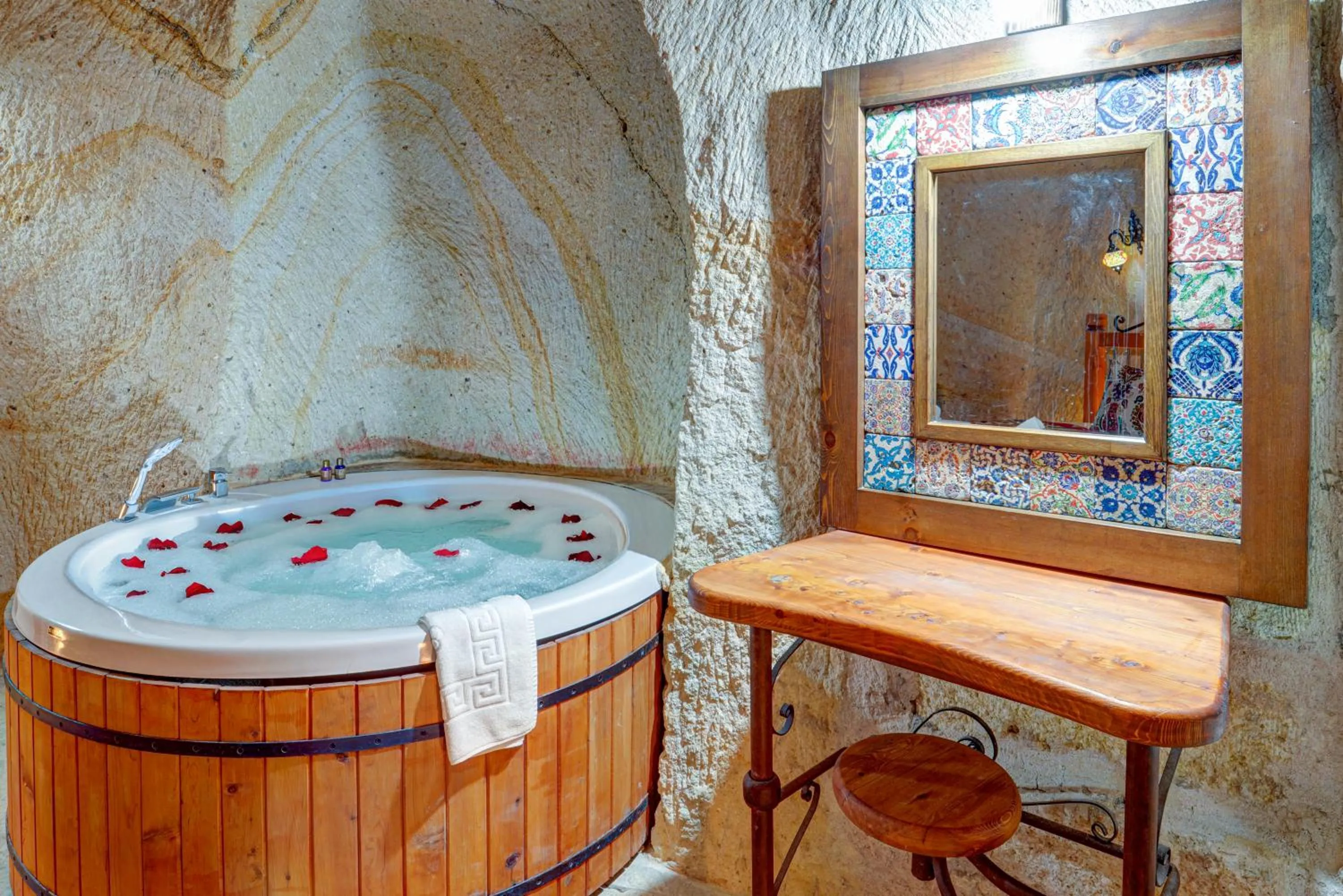 Hot Tub in Atax Cave House