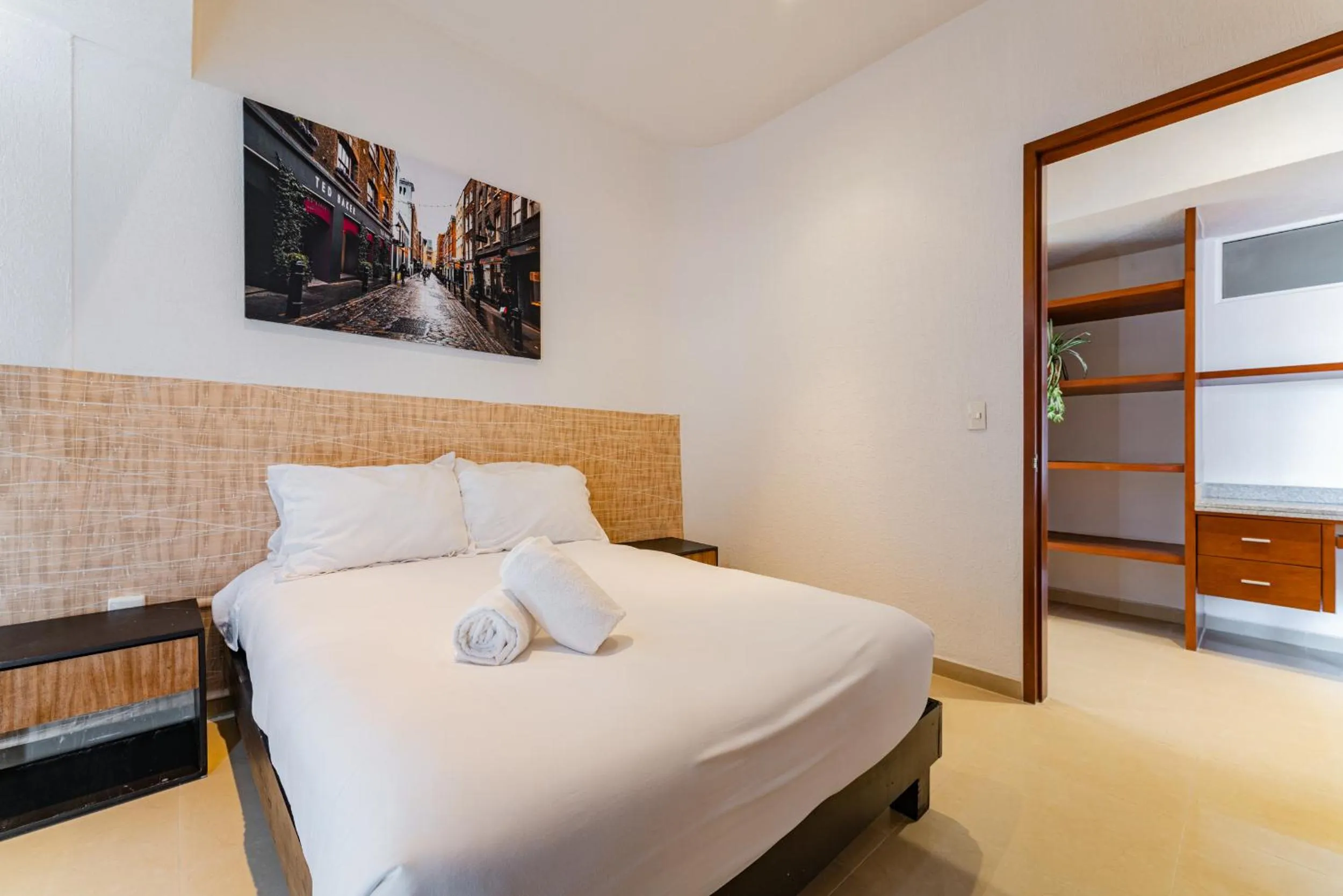 Bedroom, Bed in Anahuac Apartments by VH