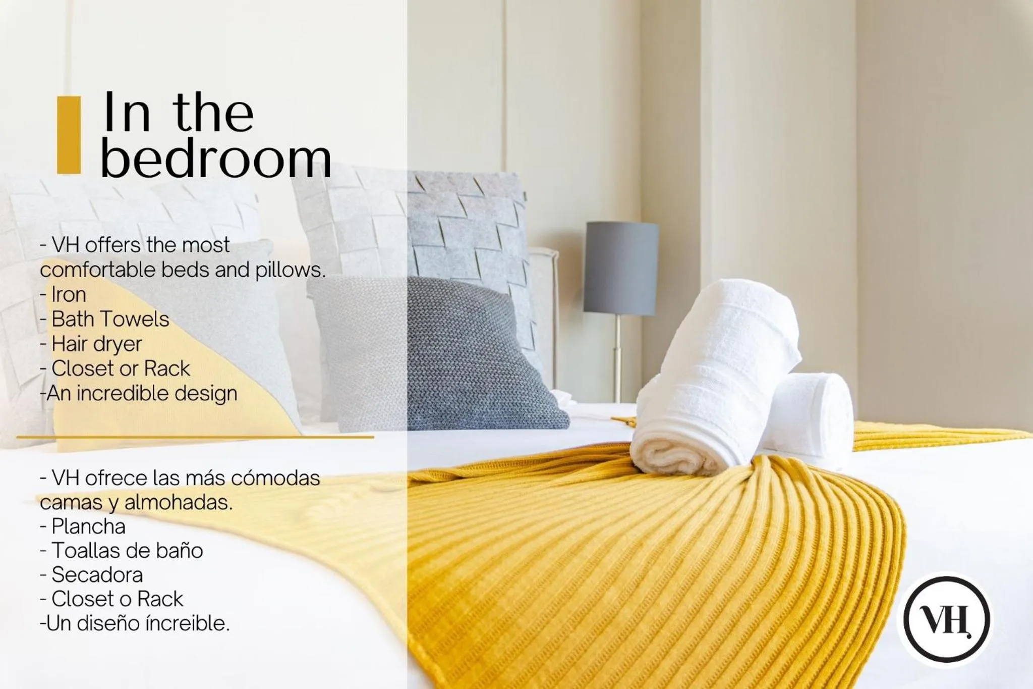 Text overlay, Bed in Anahuac Apartments by VH