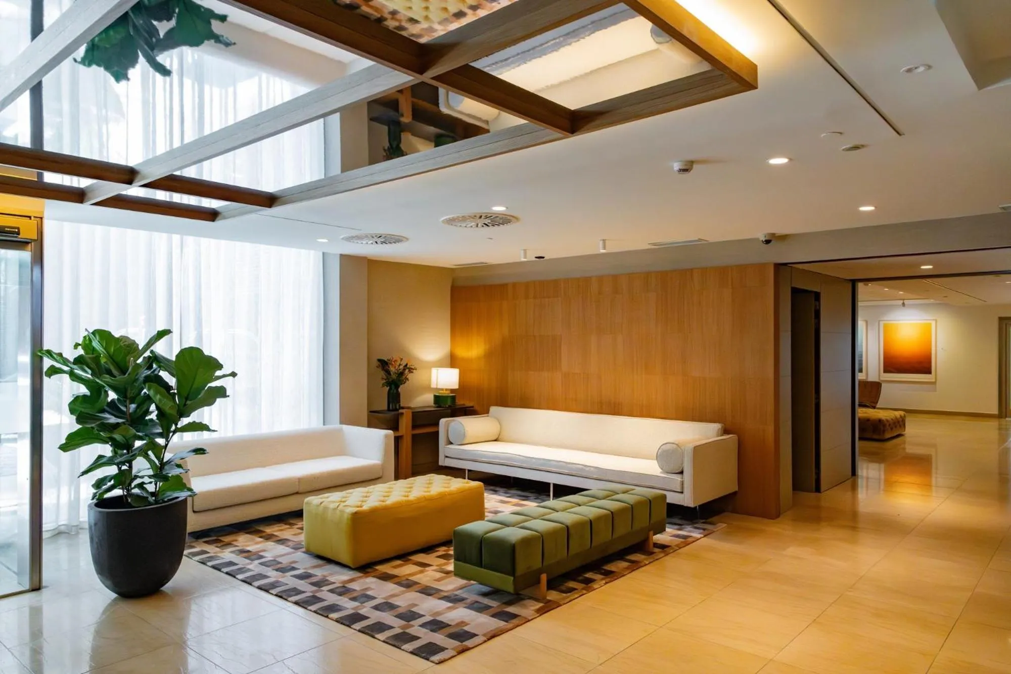 Lobby or reception, Bed in Hotel Miramar Barcelona GL