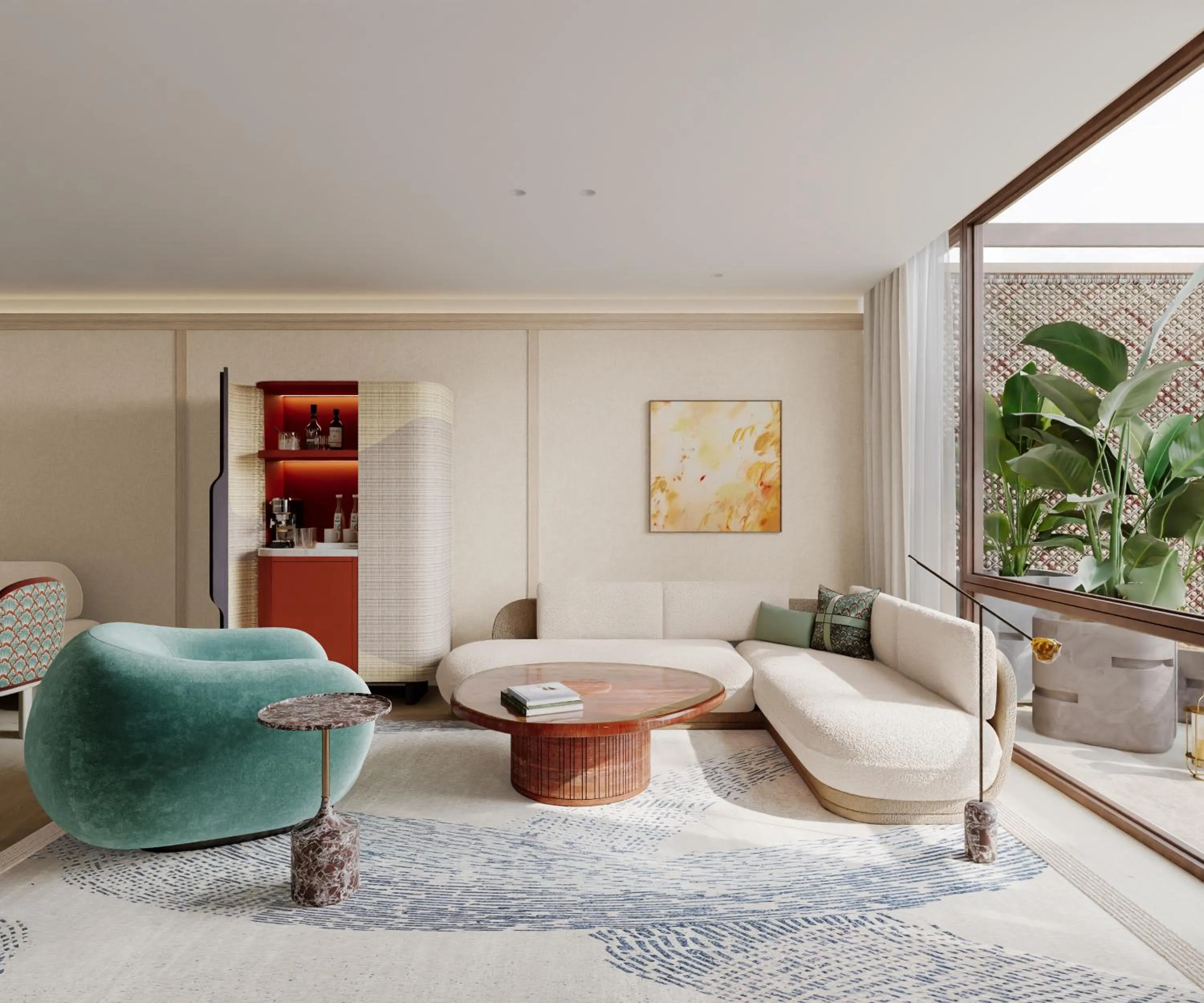 Living room in Hotel Miramar Barcelona GL