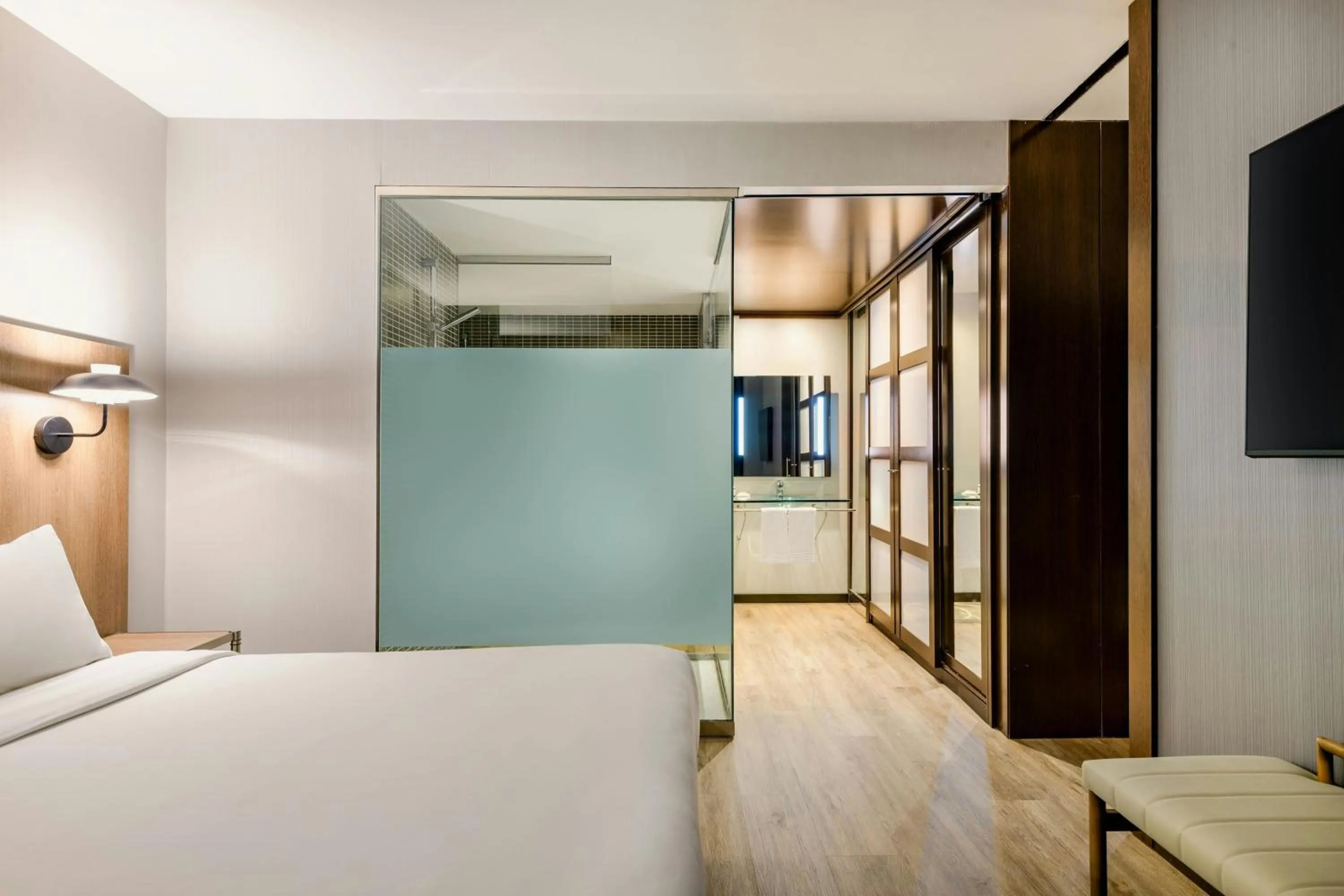 Photo of the whole room, Bed in AC Hotel Madrid Feria by Marriott