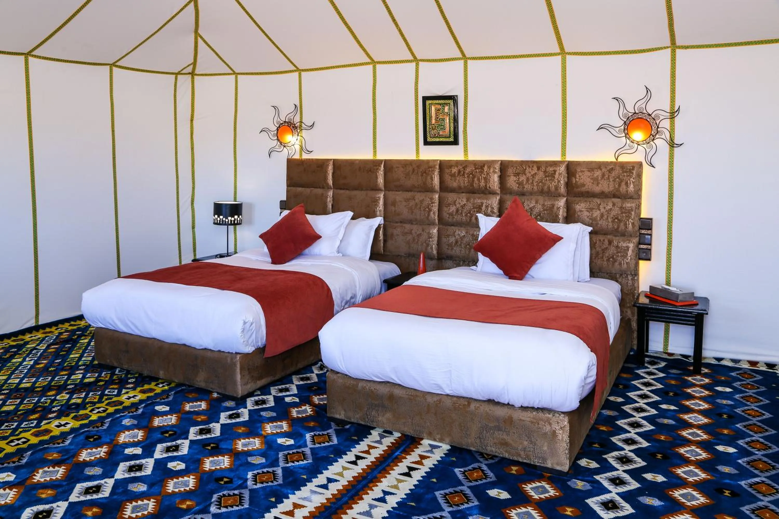 Bed in Yakout Merzouga Luxury Camp