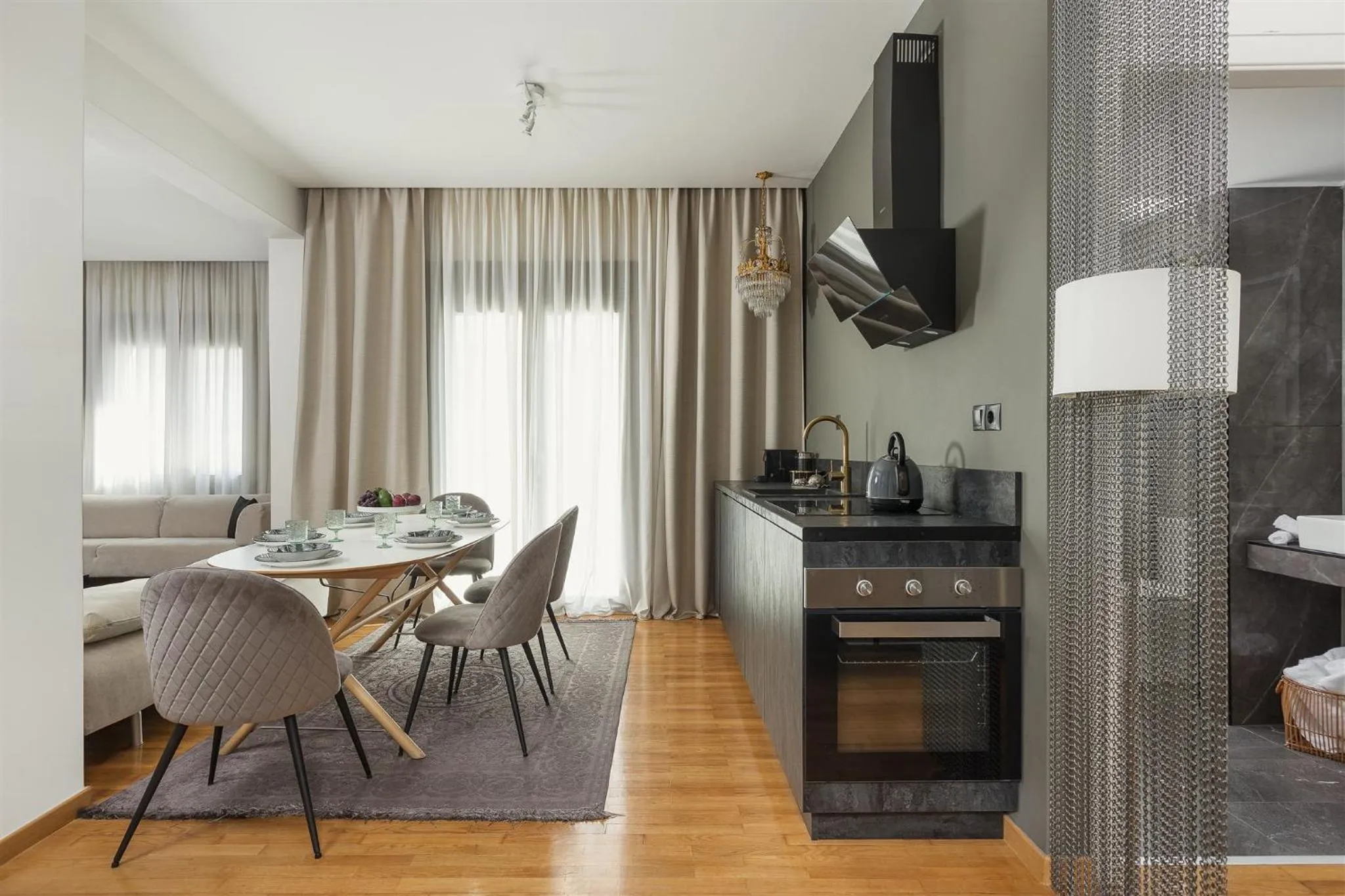 Kitchen or kitchenette in Anvy Stylish Suites Ioannina