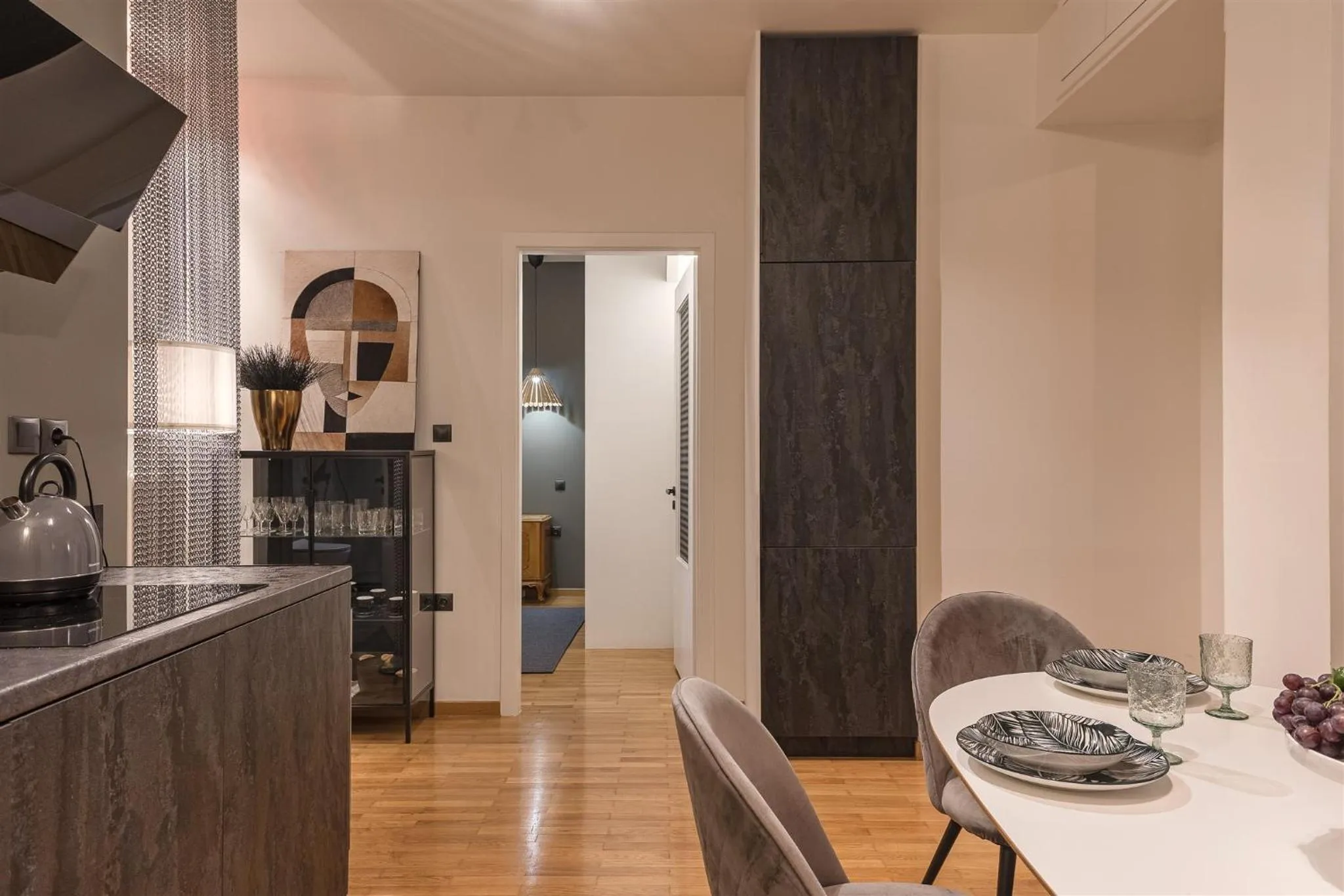 Kitchen or kitchenette in Anvy Stylish Suites Ioannina