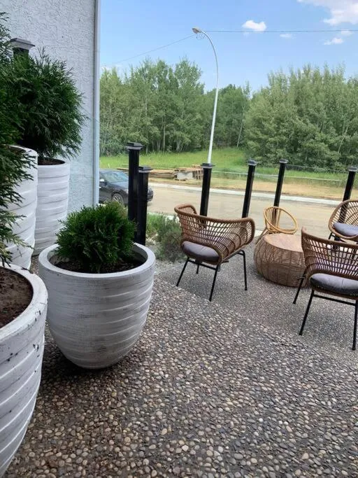 Patio in Executive Bsmt Suite, King Bed, 5 min to DT & Whyte Ave, Sleeps 6!