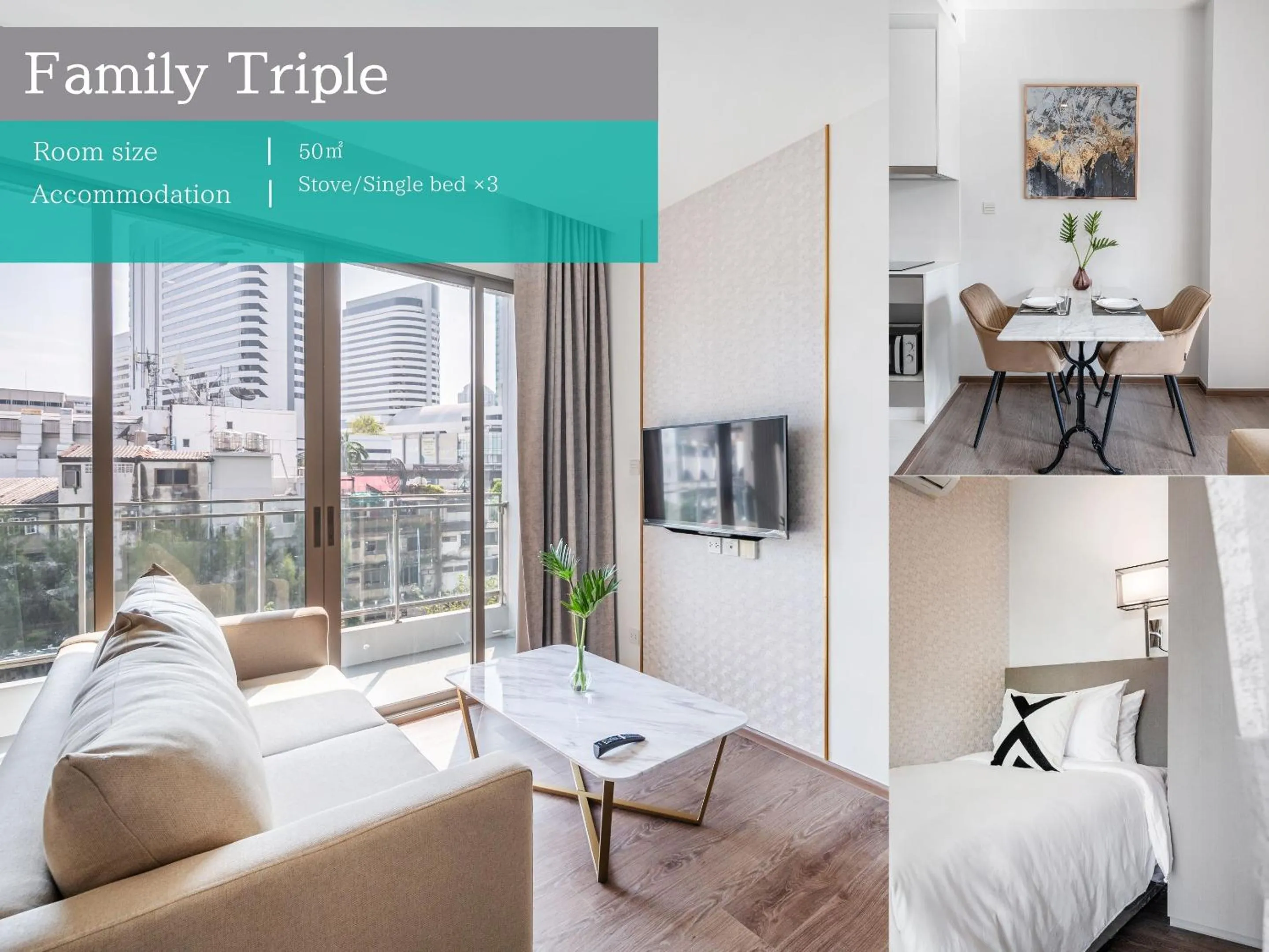 Photo of the whole room, Bed in The Rich Residence Sukhumvit Nana