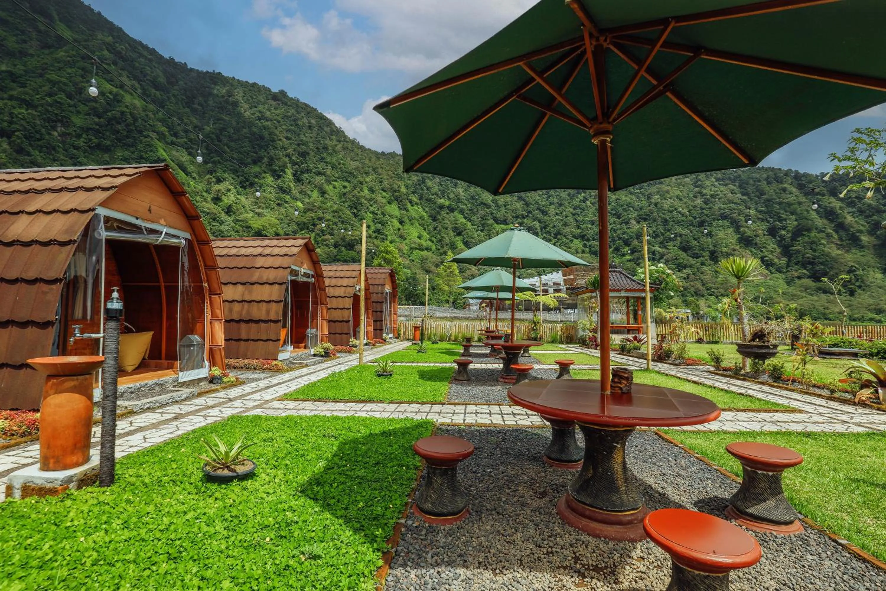 Seating area in The Polumb Garden Bedugul