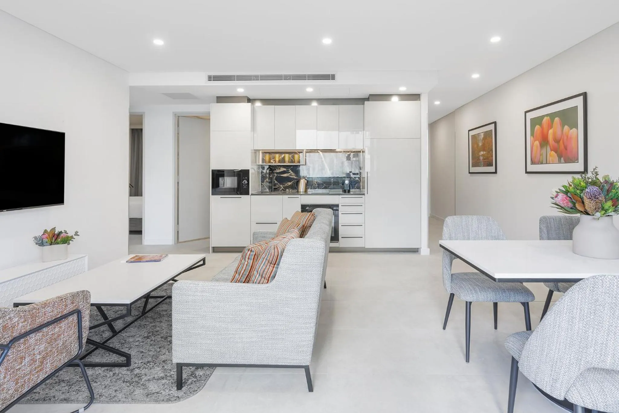 Living room in Meriton Suites Canberra