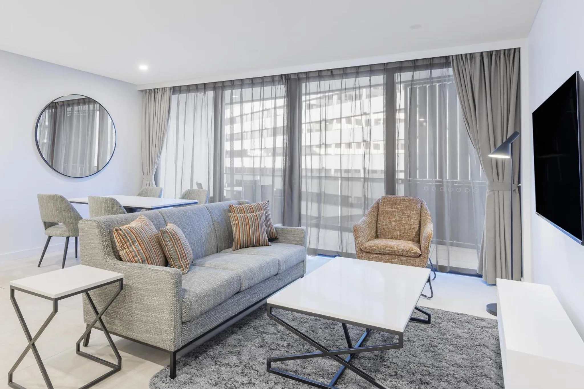 Living room in Meriton Suites Canberra