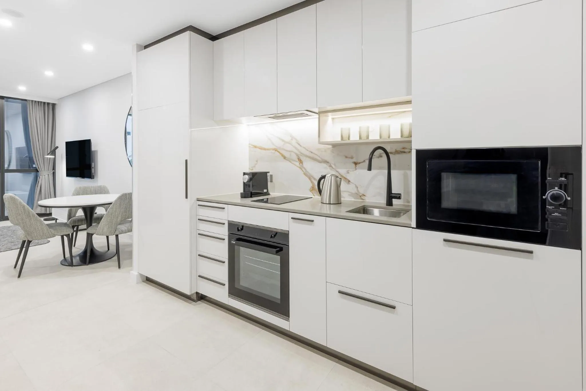 kitchen in Meriton Suites Canberra