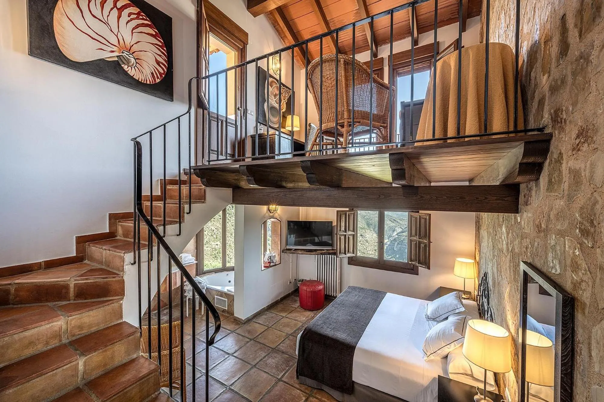 Lobby or reception, Bed in Hotel Alahuar