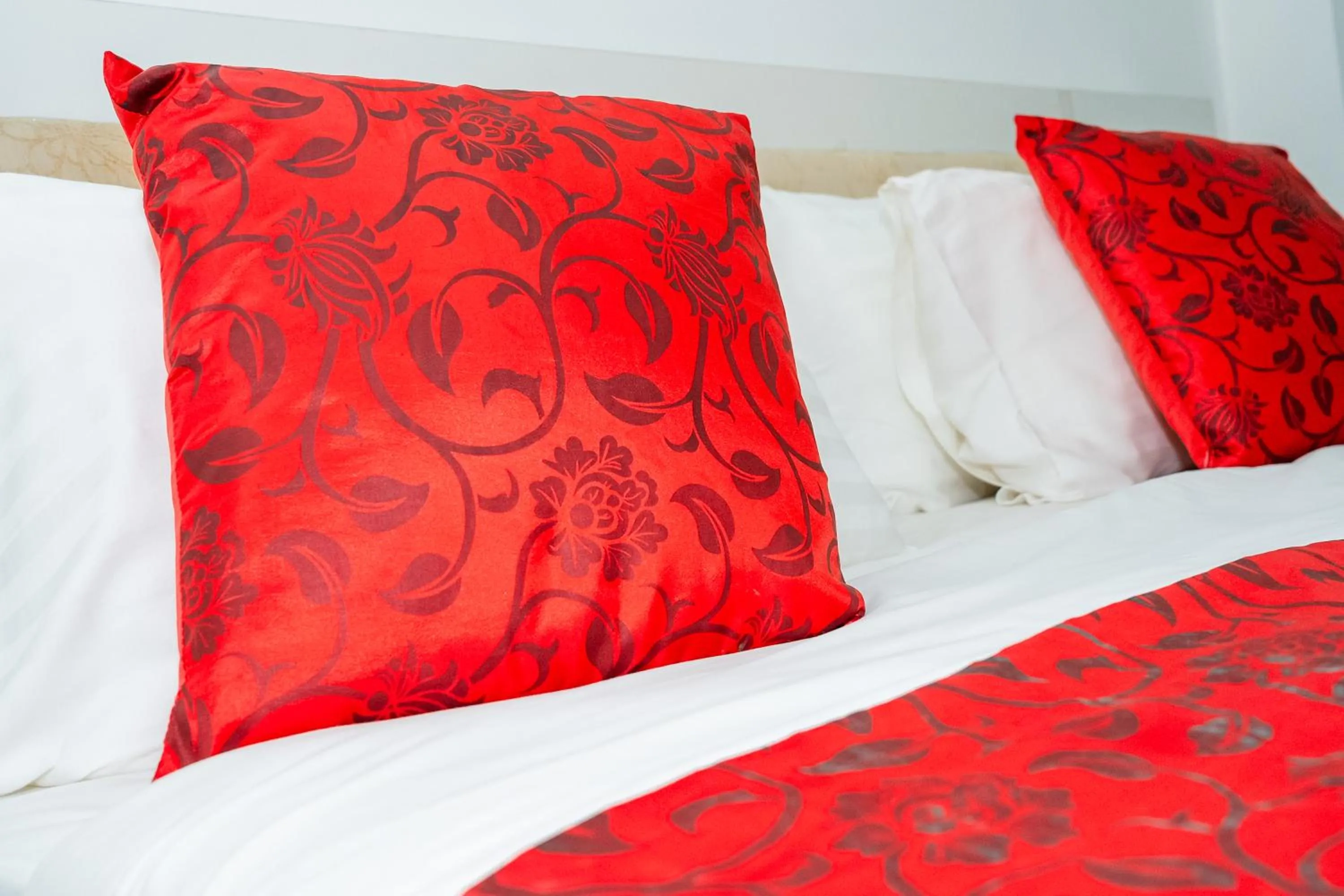 Bed in ฺBaan Waru seaview villa