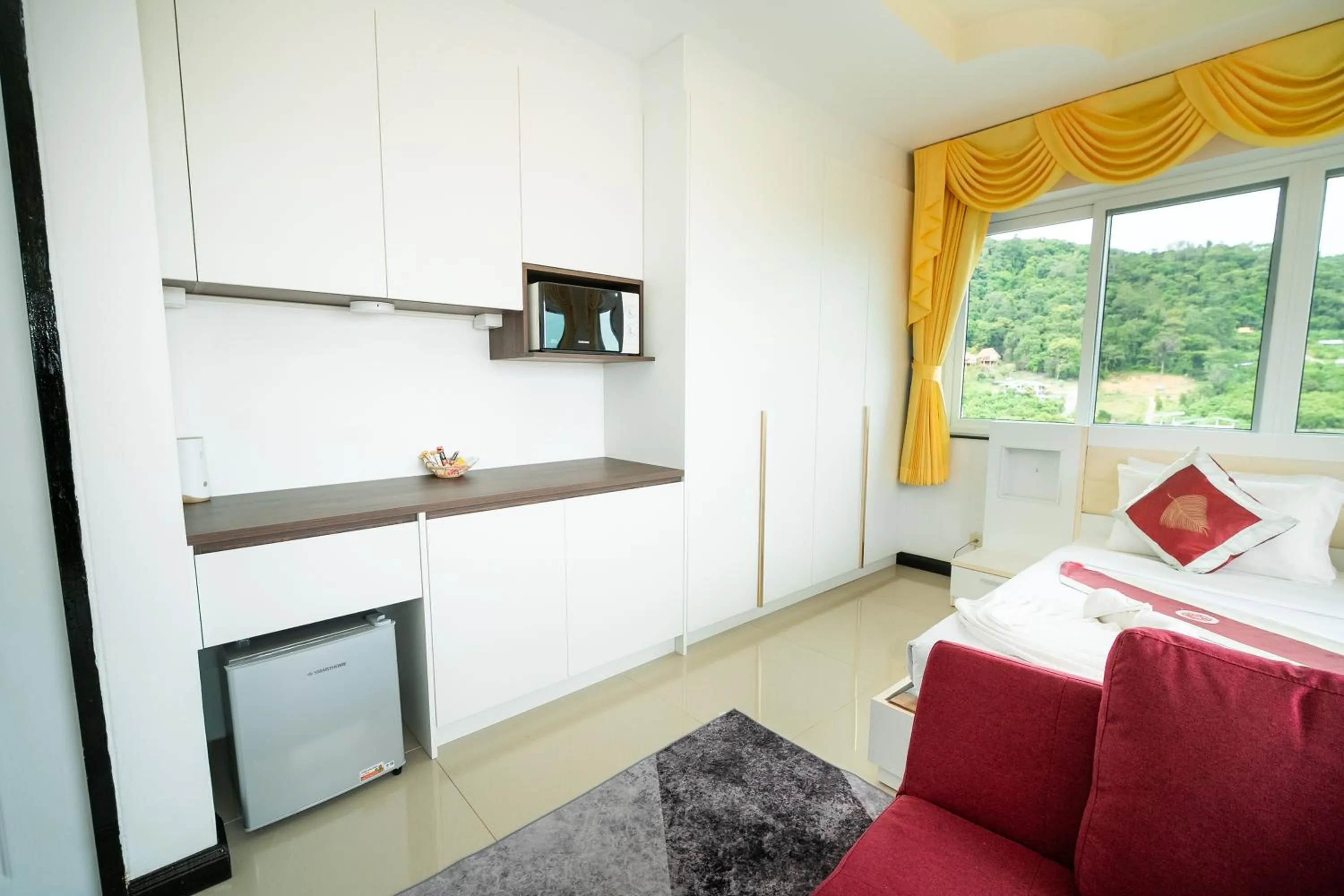 Bed in ฺBaan Waru seaview villa