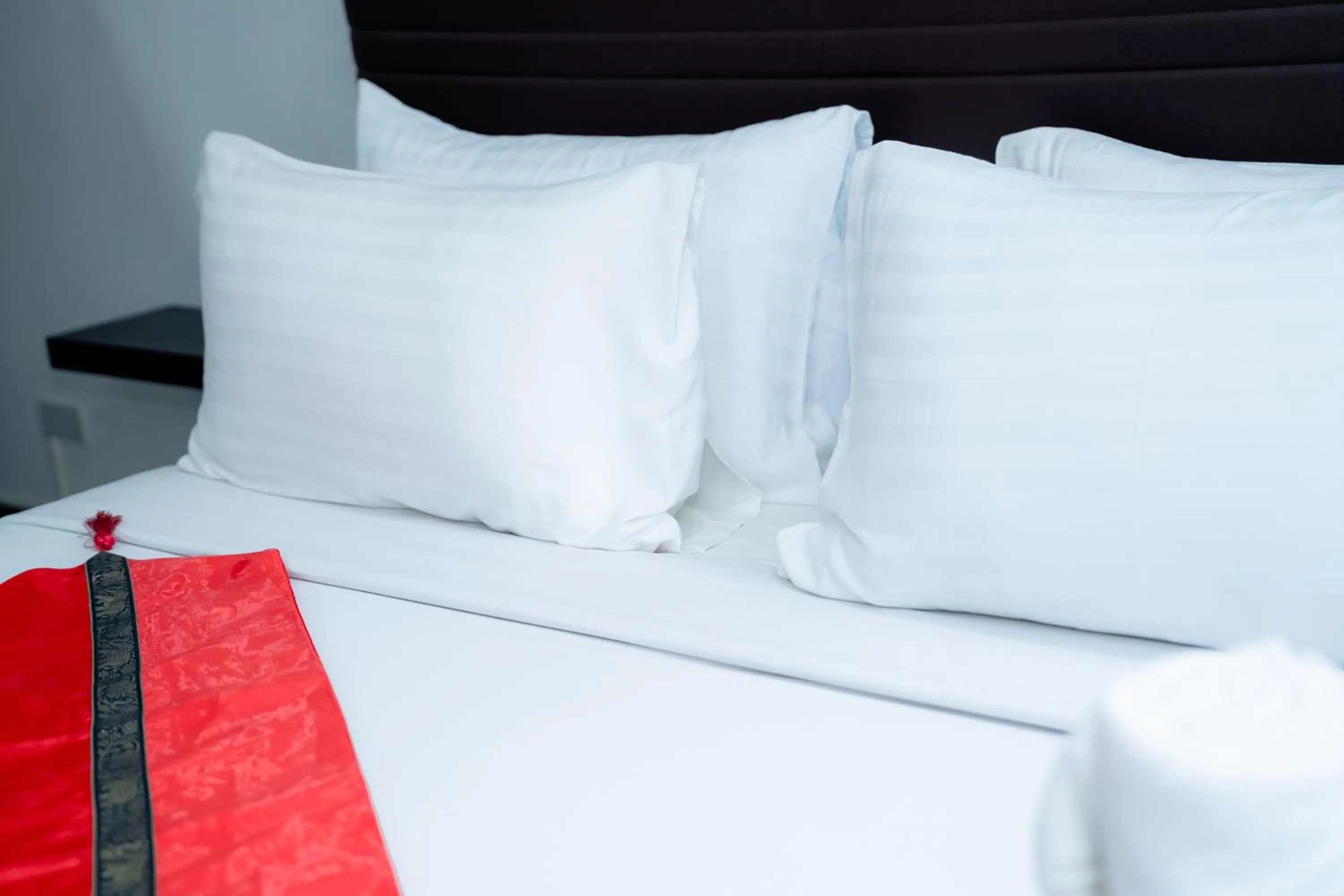 Bed in ฺBaan Waru seaview villa