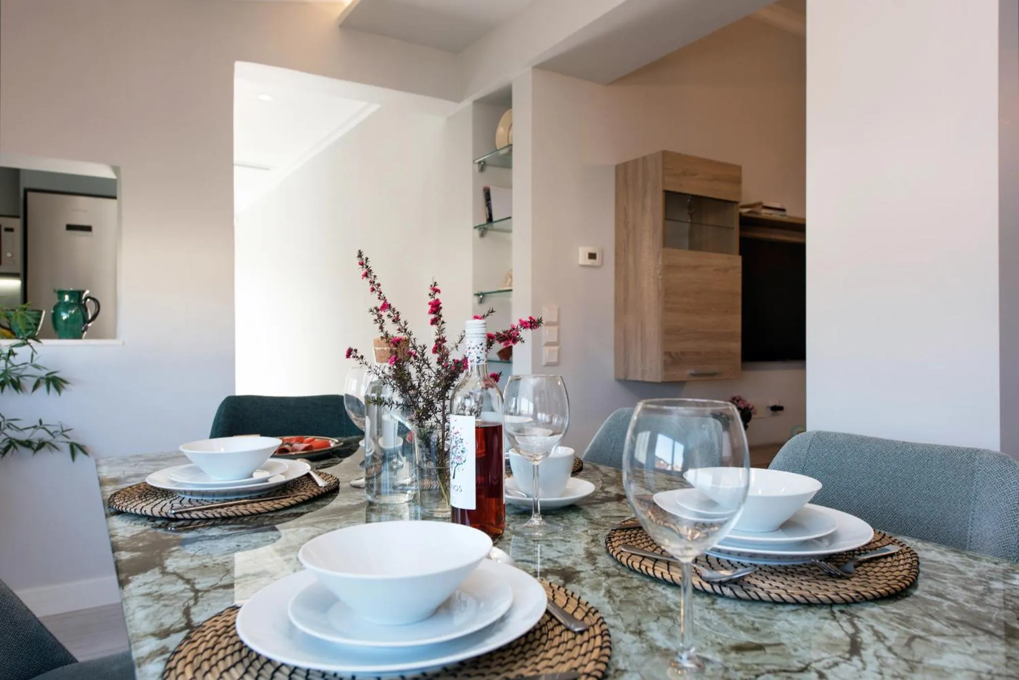 Dining area in Pelagia Apartment by Kormaris