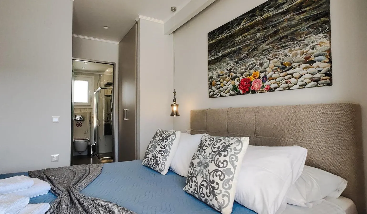 Bedroom, Bed in Pelagia Apartment by Kormaris