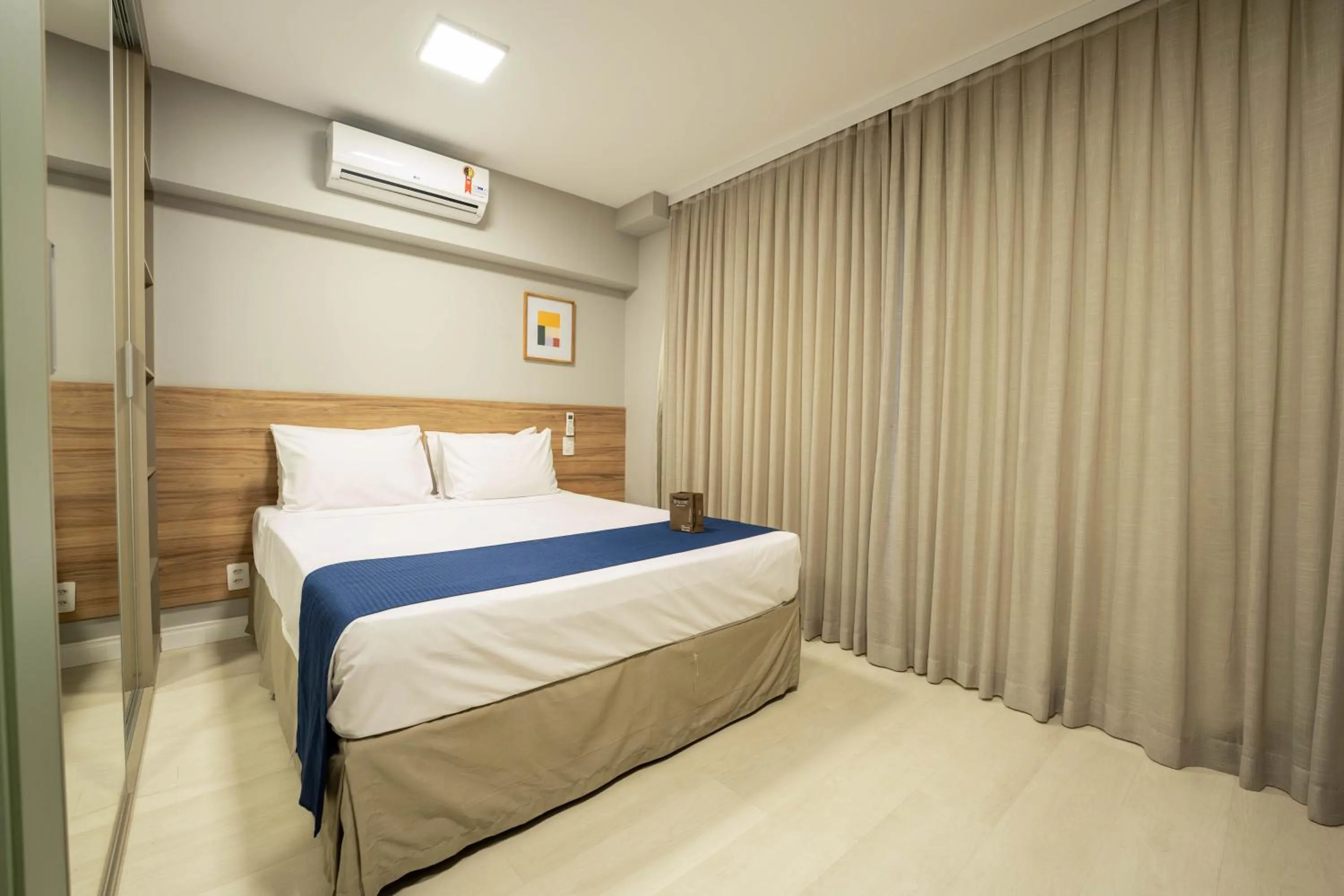 Bed in Apartamentos Studio Allure Moema - Com café da manhã e Valet opcional, Recepção 24 horas