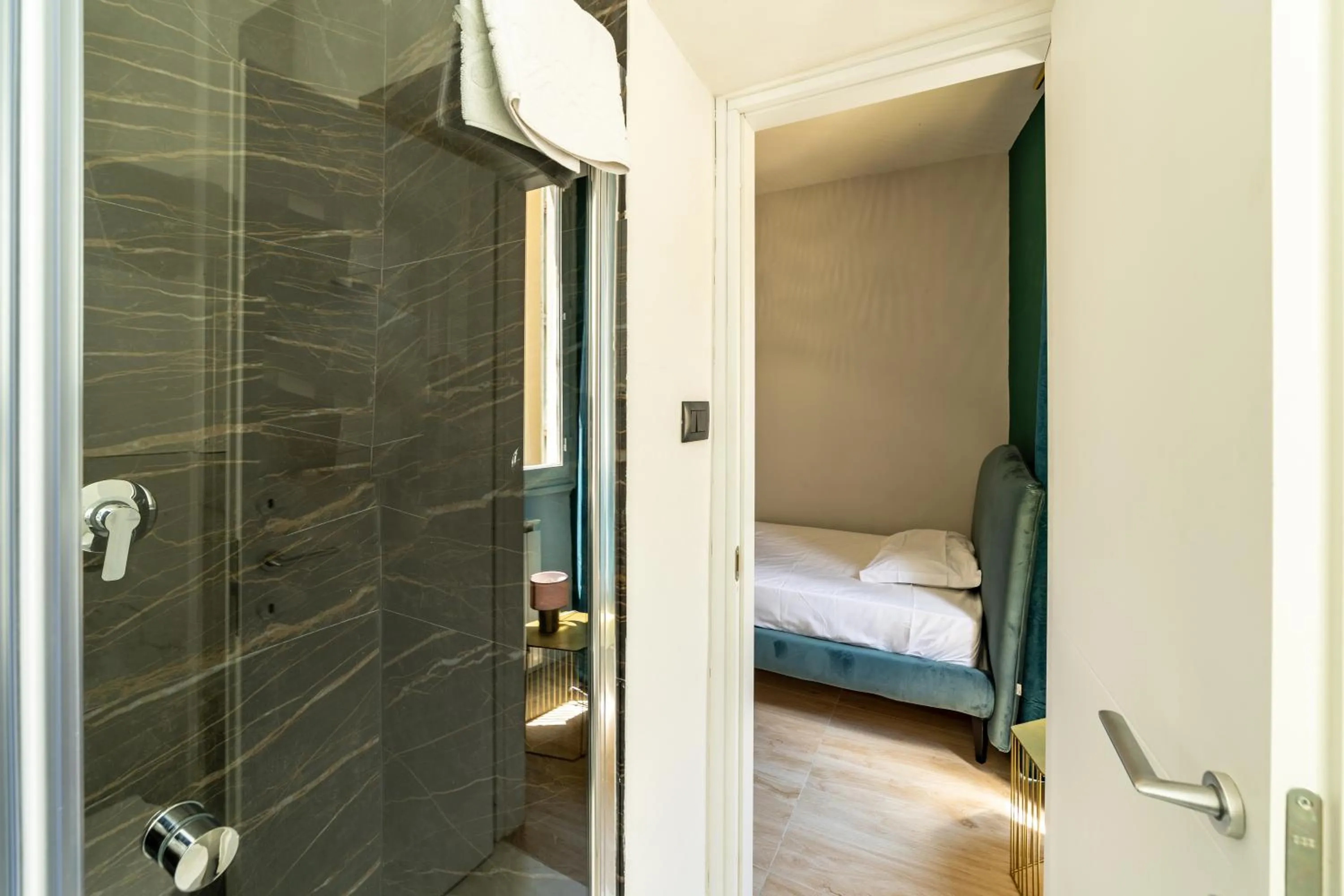 Shower, Bed in Room Eleven