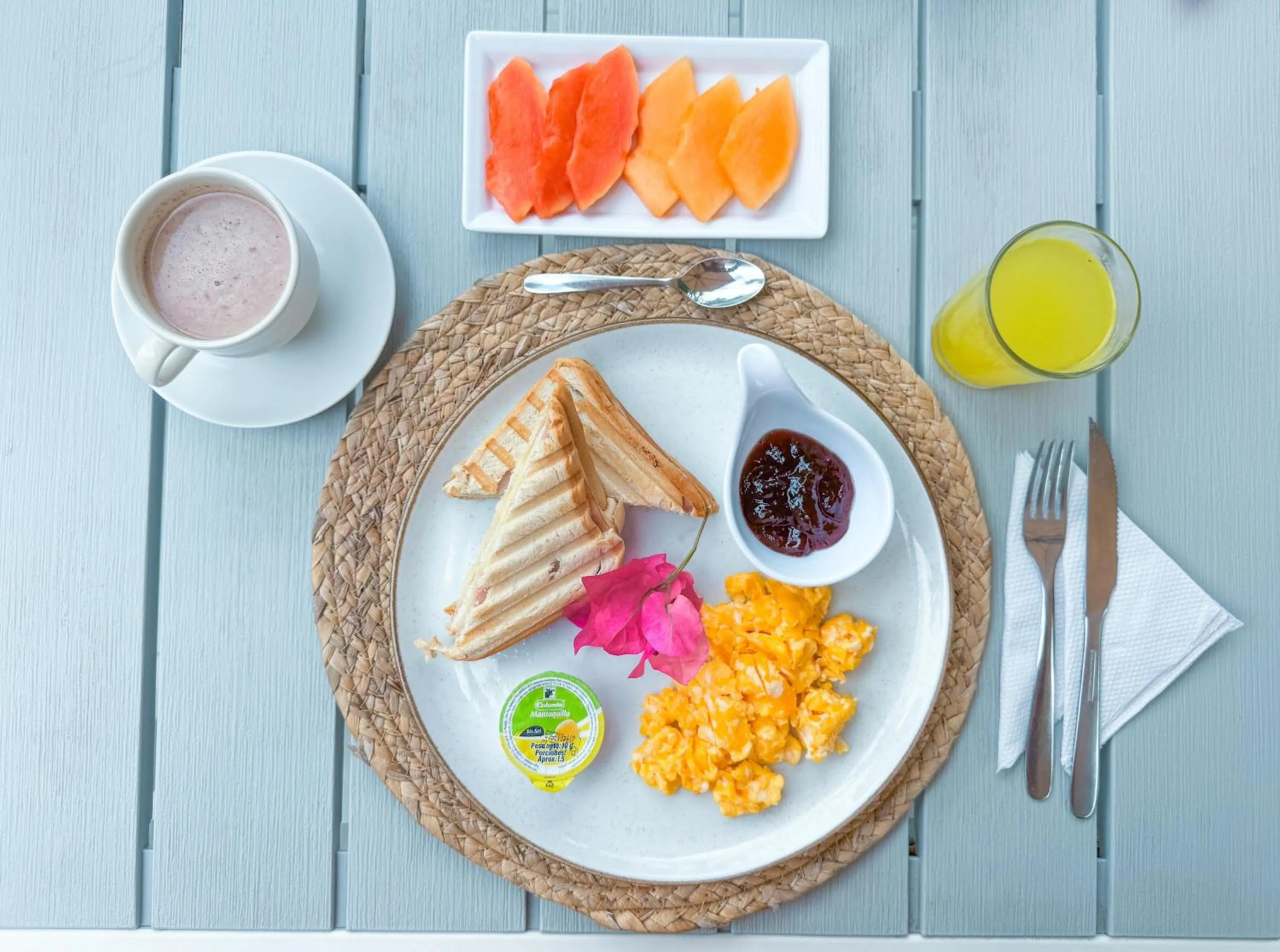 Continental breakfast in Zaba Beach House