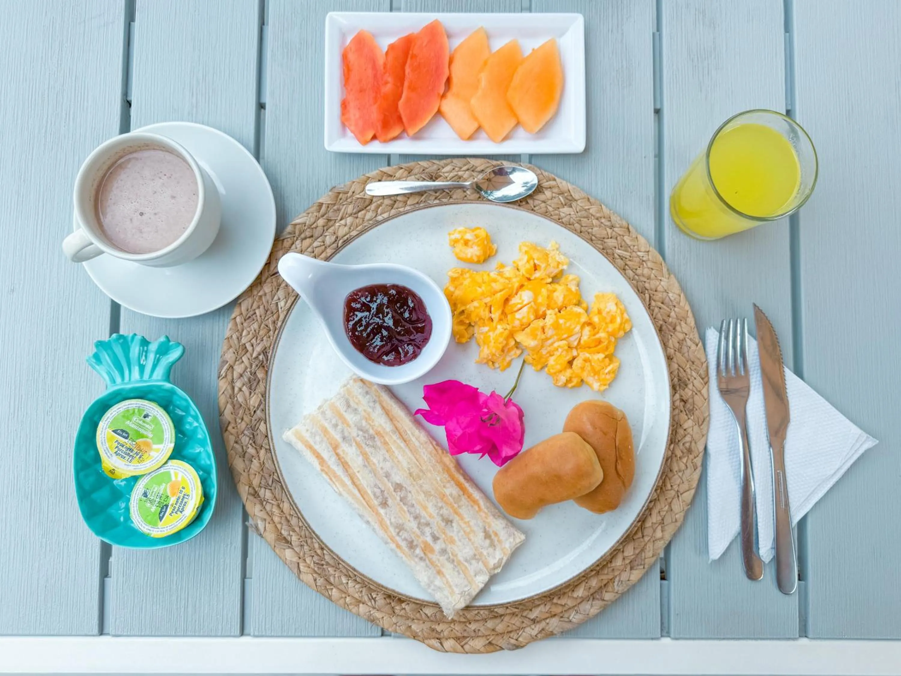 Continental breakfast in Zaba Beach House