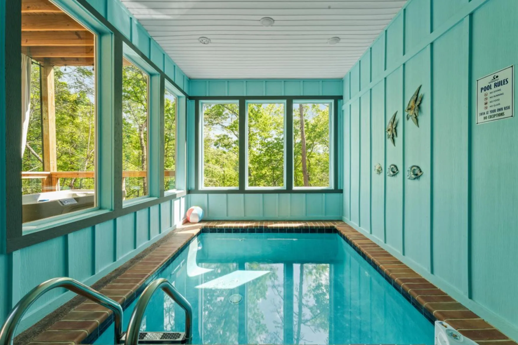 Pool view in Romantic Cabin Retreat By Ghosal Luxury Lodging