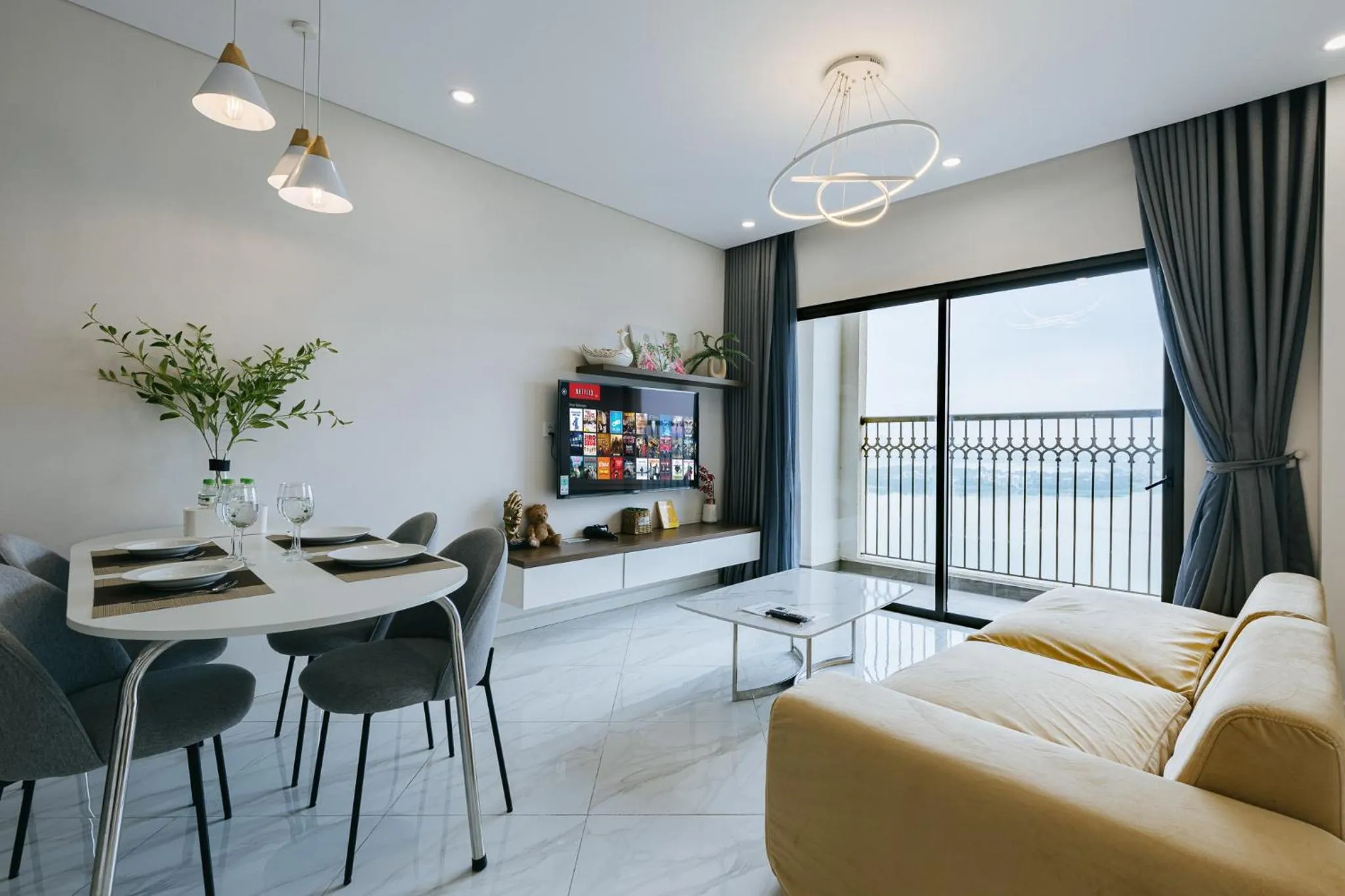 Living room in Muse Hanoi Lake View Luxury Apartment - D' Eldorado