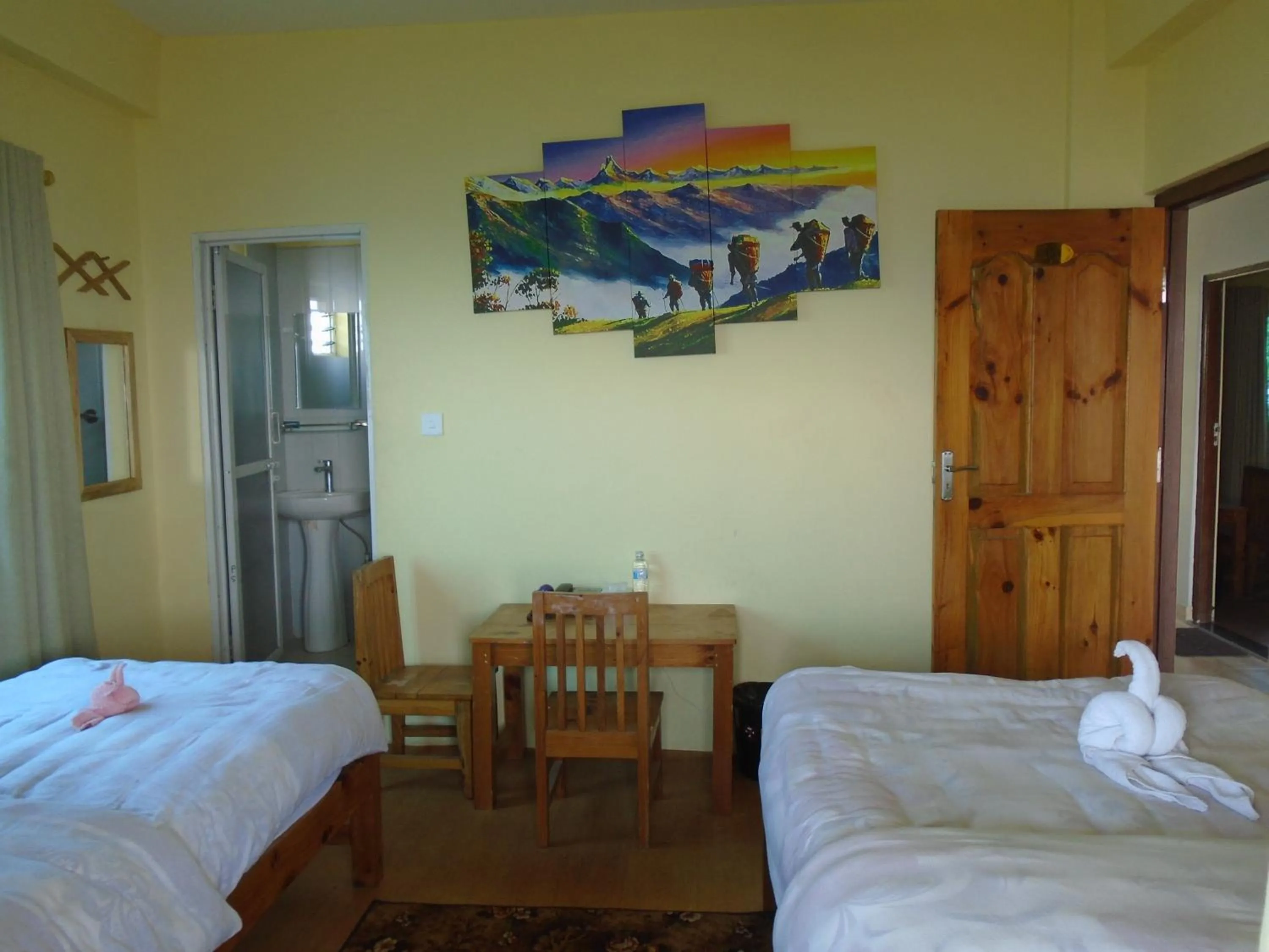 Bed in Hotel Sarangkot