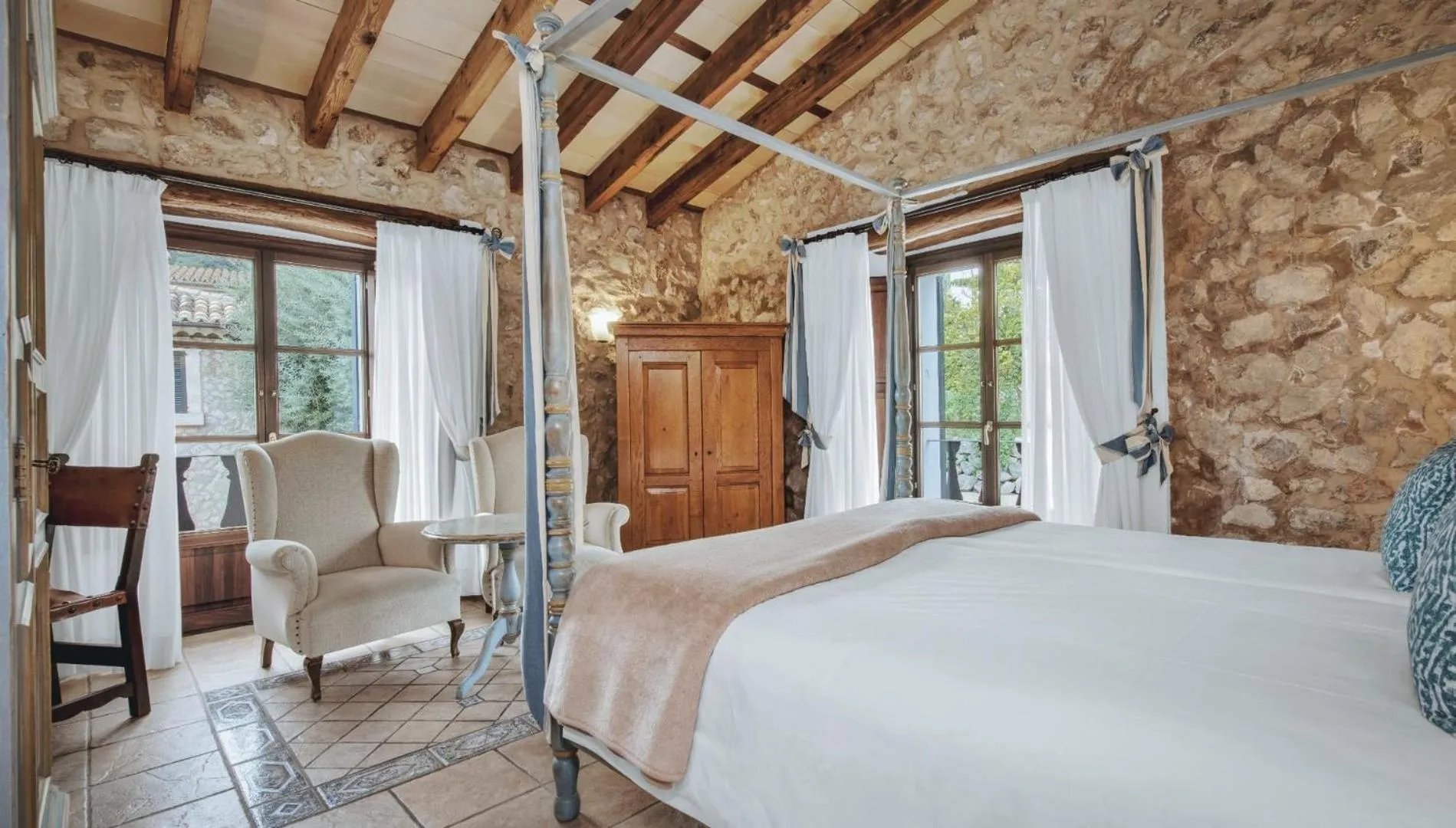 Bed in Finca Binibona Parc Natural