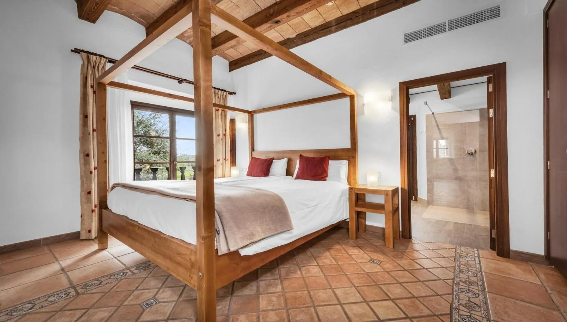 Bed in Finca Binibona Parc Natural