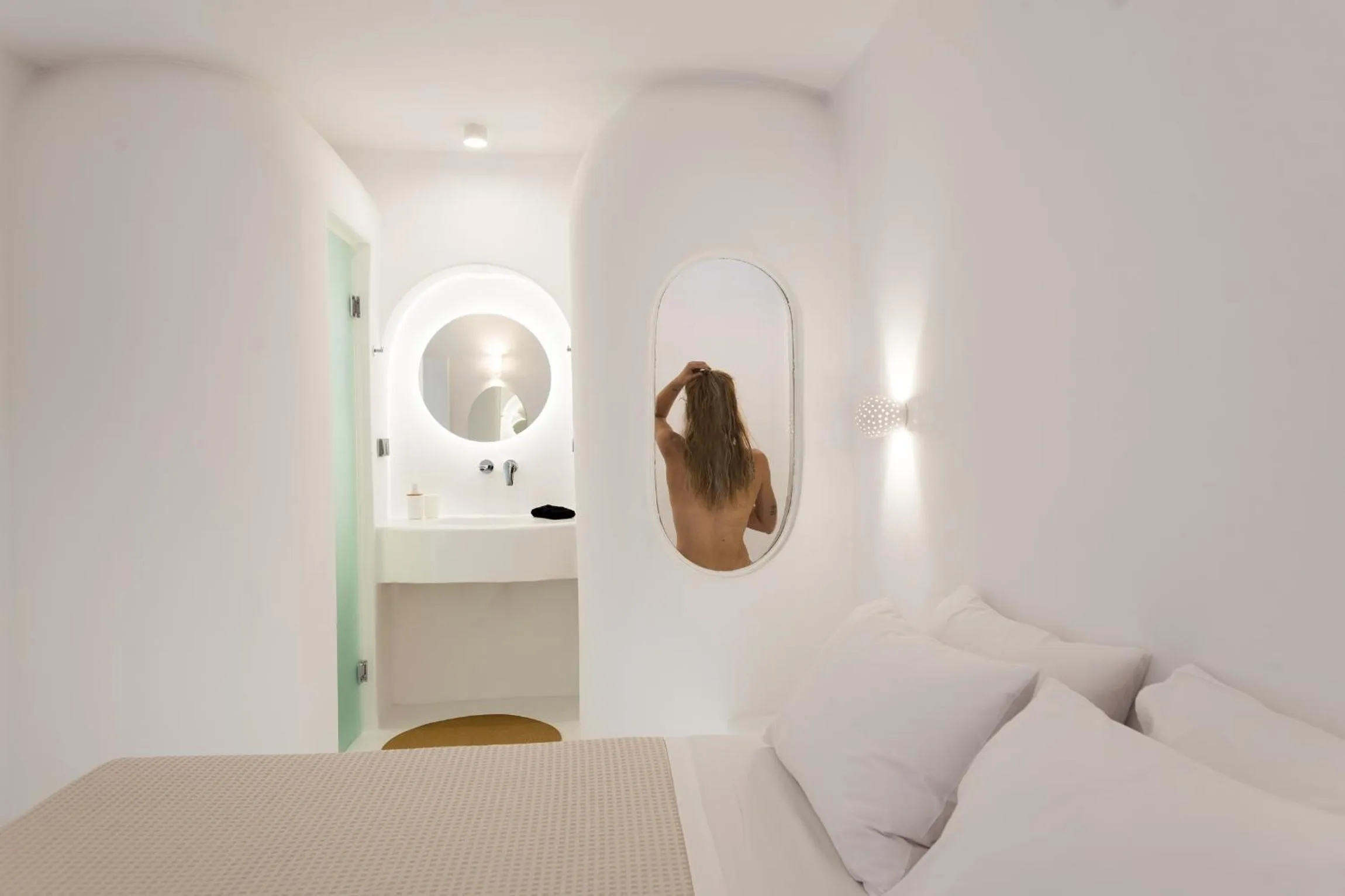 Bed in Villa Costa by Whitelist Mykonos